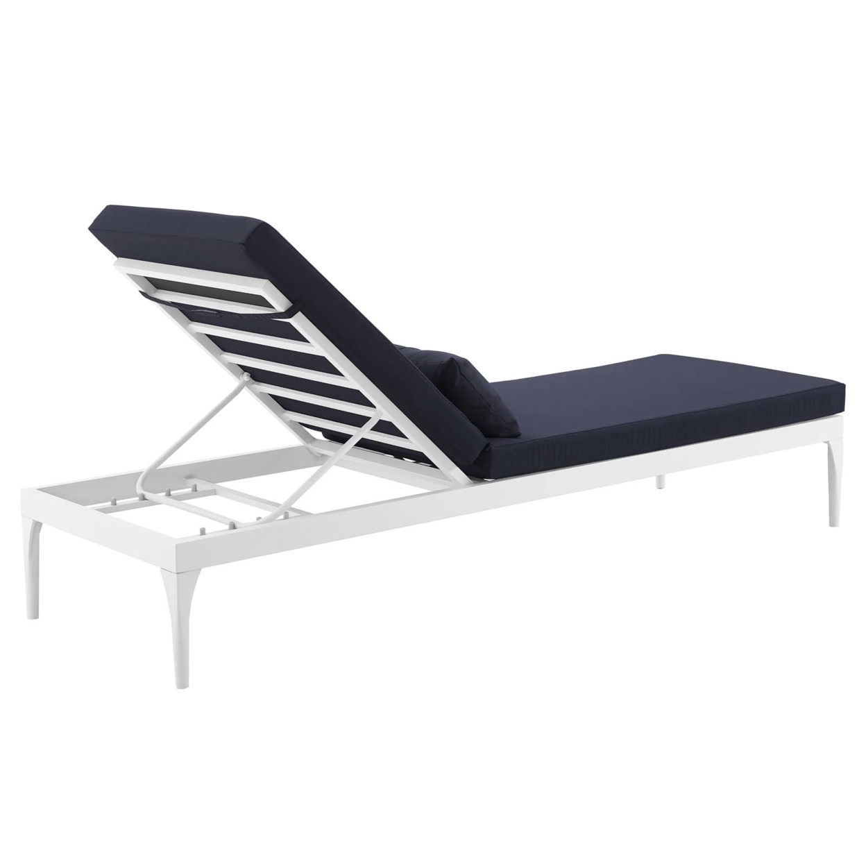 Perspective Cushion Outdoor Patio Chaise Lounge Chair (3301-WHI-NAV)