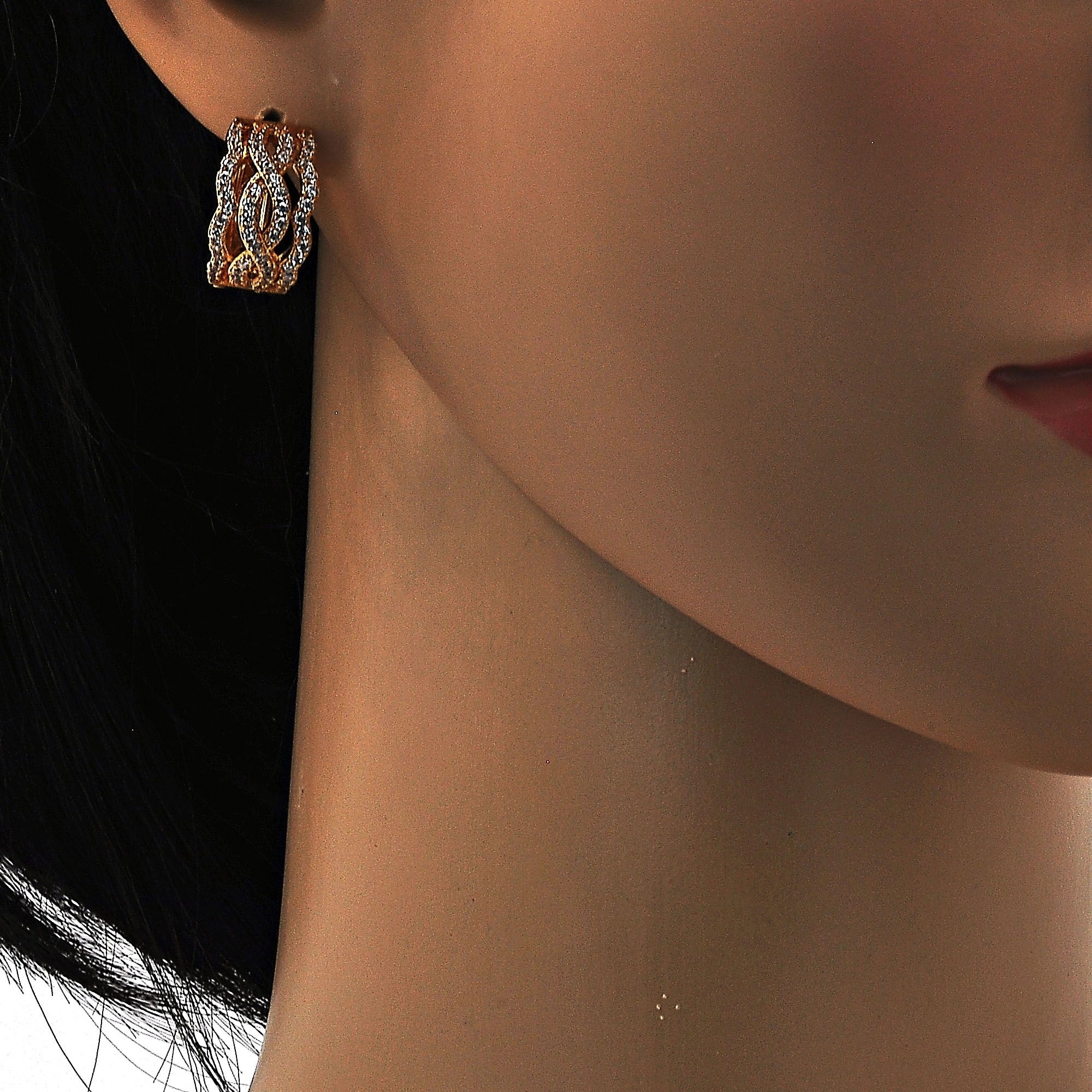Gold Diamond Accent Earrings