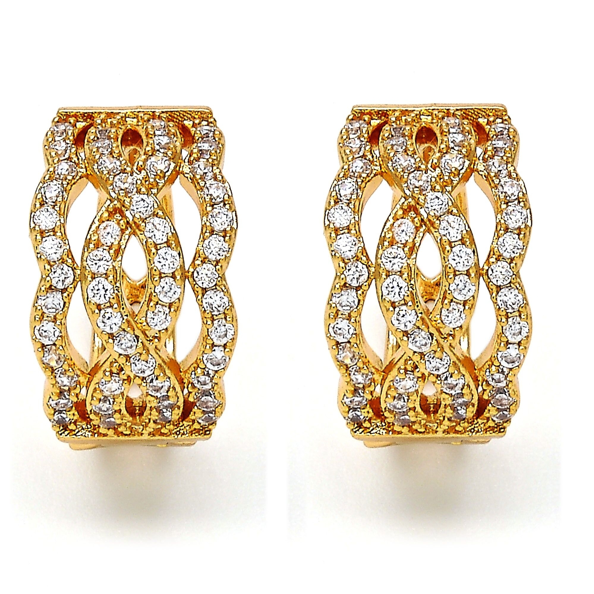 Gold Diamond Accent Earrings
