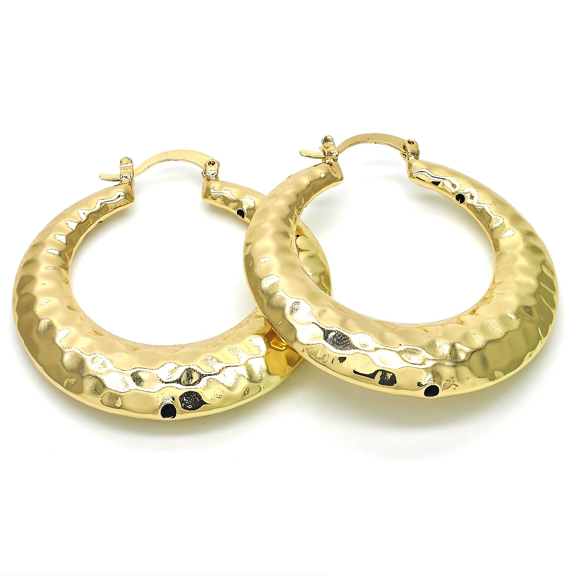 Gold Filled High Polish Finsh Bamboo Hoop Earrings