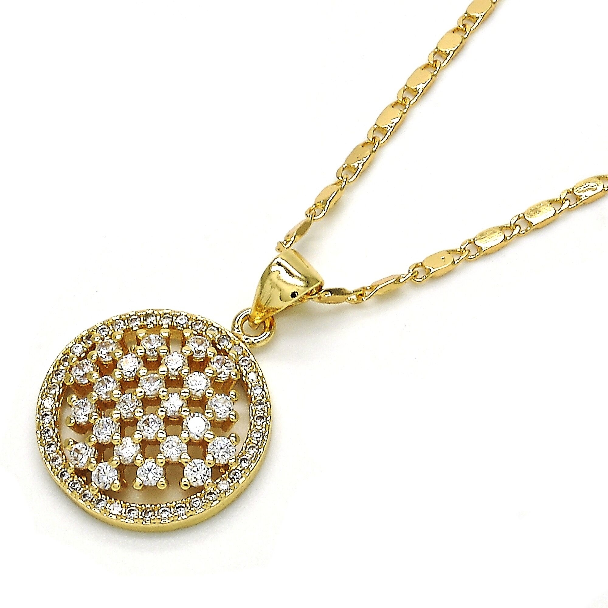 GOLD Filled High Polish Finsh PENDANT NECKLACE WITH DIAMOND ACCENT