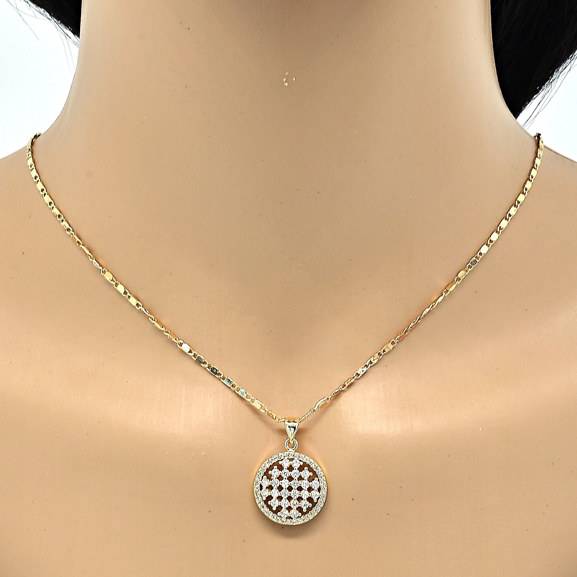 GOLD Filled High Polish Finsh PENDANT NECKLACE WITH DIAMOND ACCENT