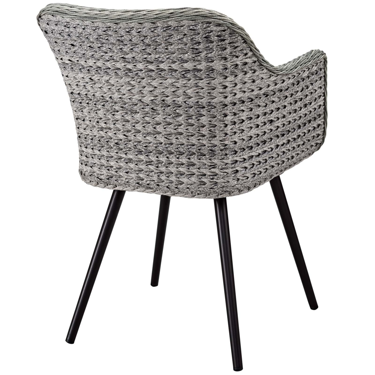 Endeavor Outdoor Patio Wicker Rattan Dining Armchair (3028-GRY-GRY)