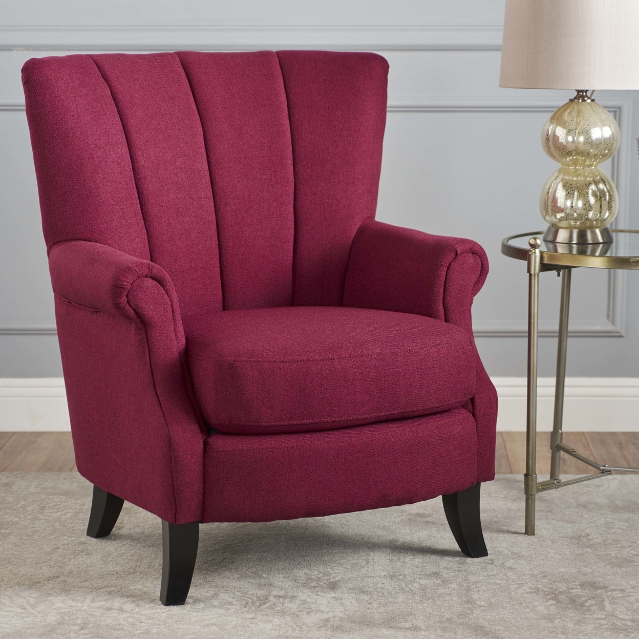 Ezra Classic Fabric Club Chair - Charcoal
