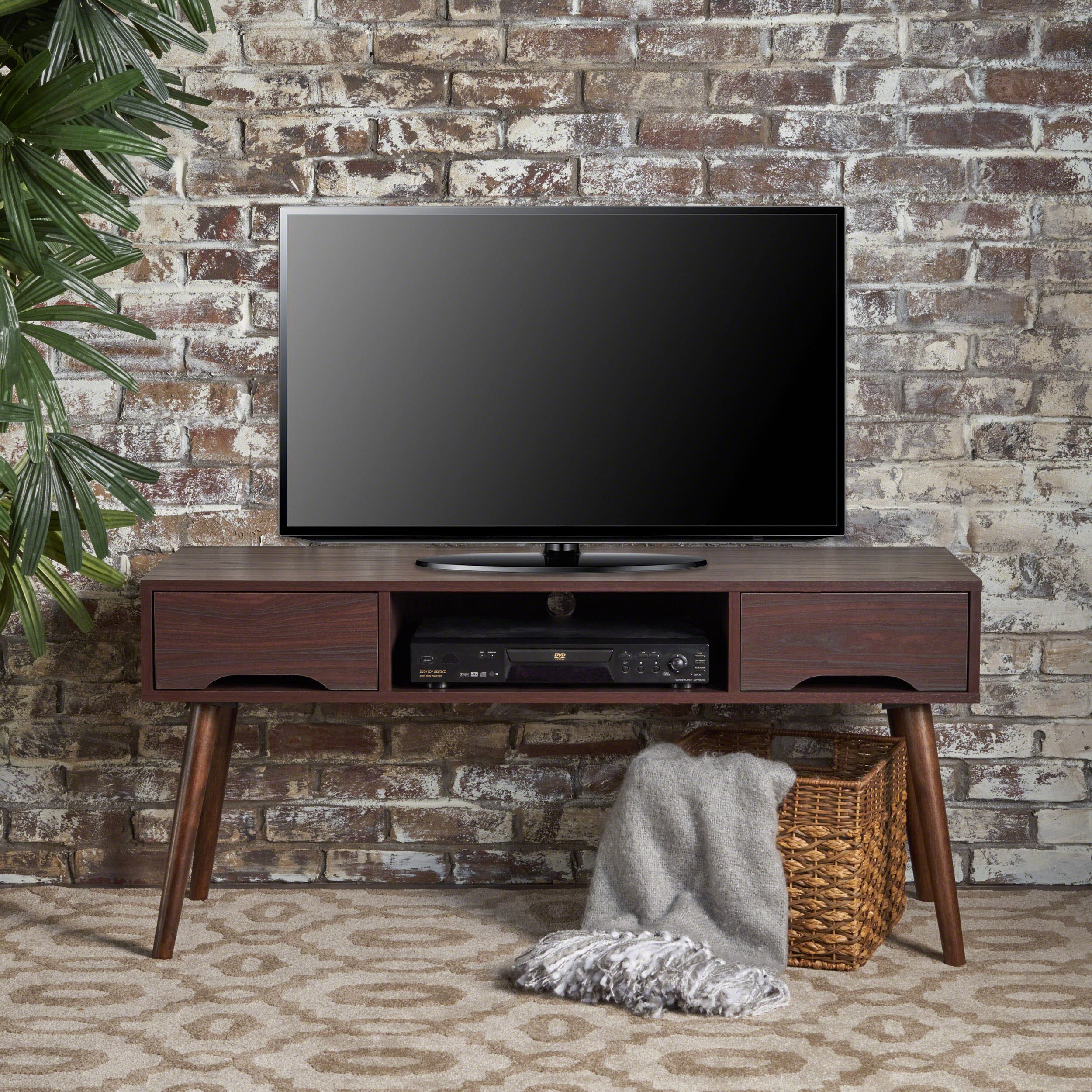 Florie Mid Century Modern Finished Fiberboard Entertainment Center - Wenge