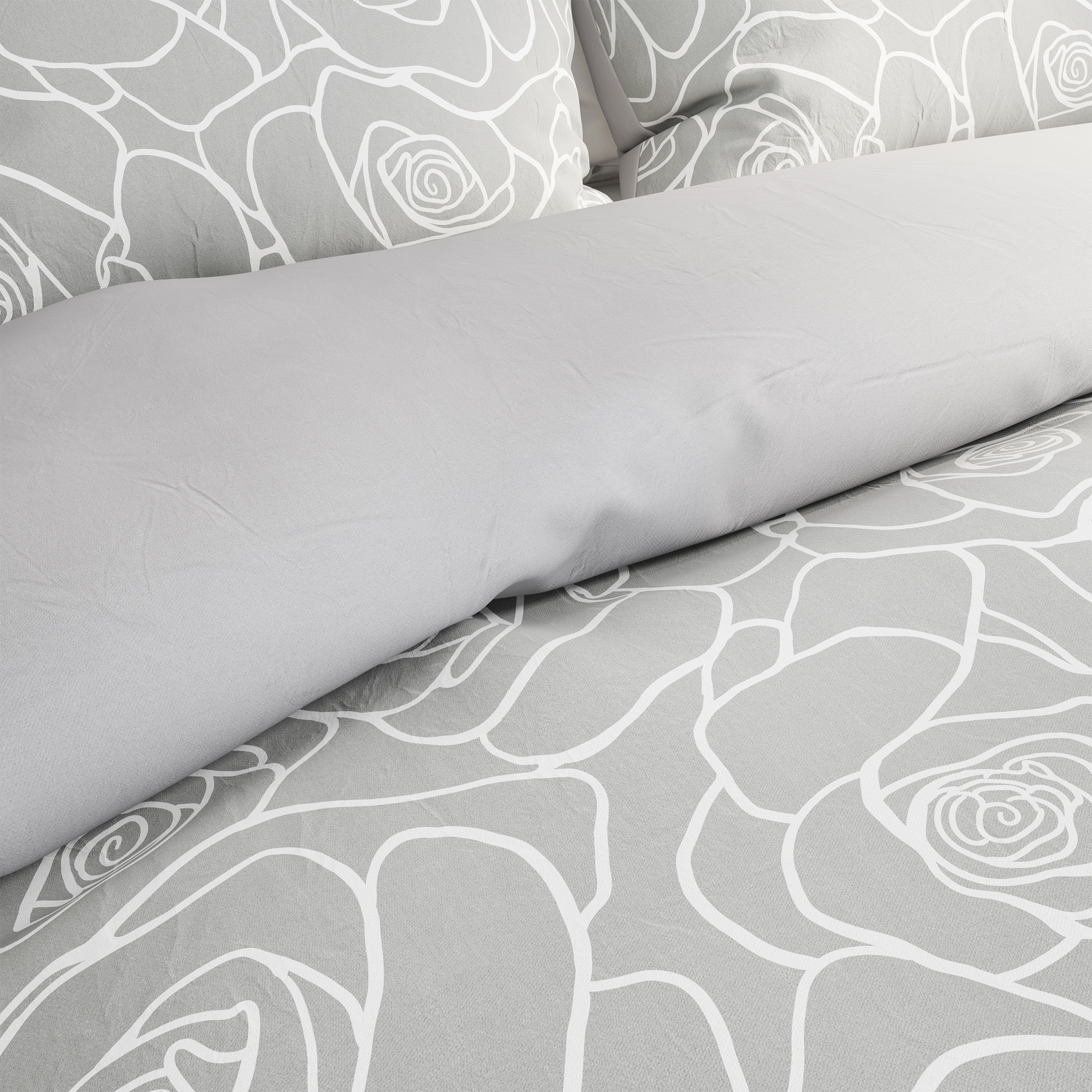 3-Piece Comforter Set â Hypoallergenic Microfiber Bed Of Roses Floral Print Down Alternative All-Season Blanket - King