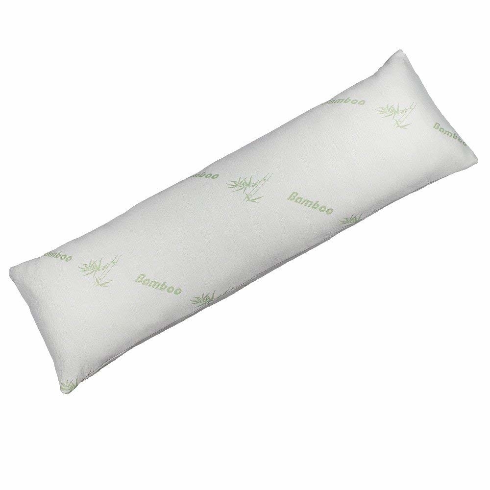Memory Foam Body Pillow With Bamboo Fiber Cover- Antibacterial, Mildew Proof For Side, Stomach, Back Sleepers And Pregnant Women