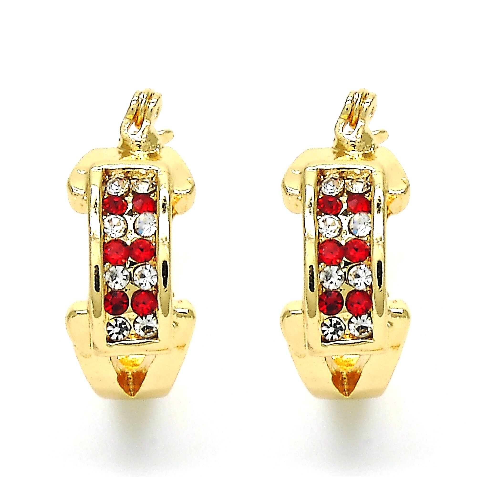 18k Gold Filled Ruby Crystal Earring