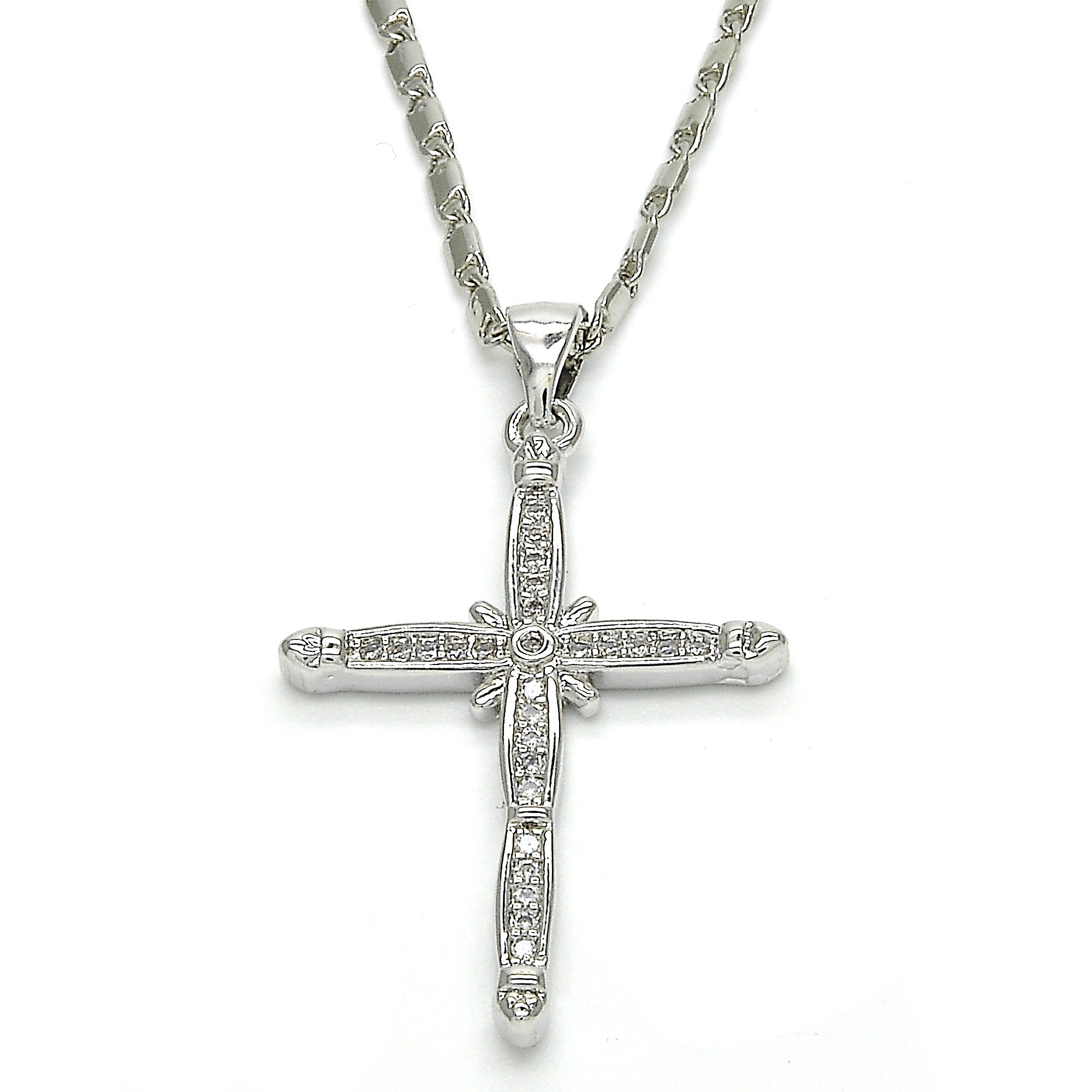 Sterling Silver Made With Crystal Cross Pendant