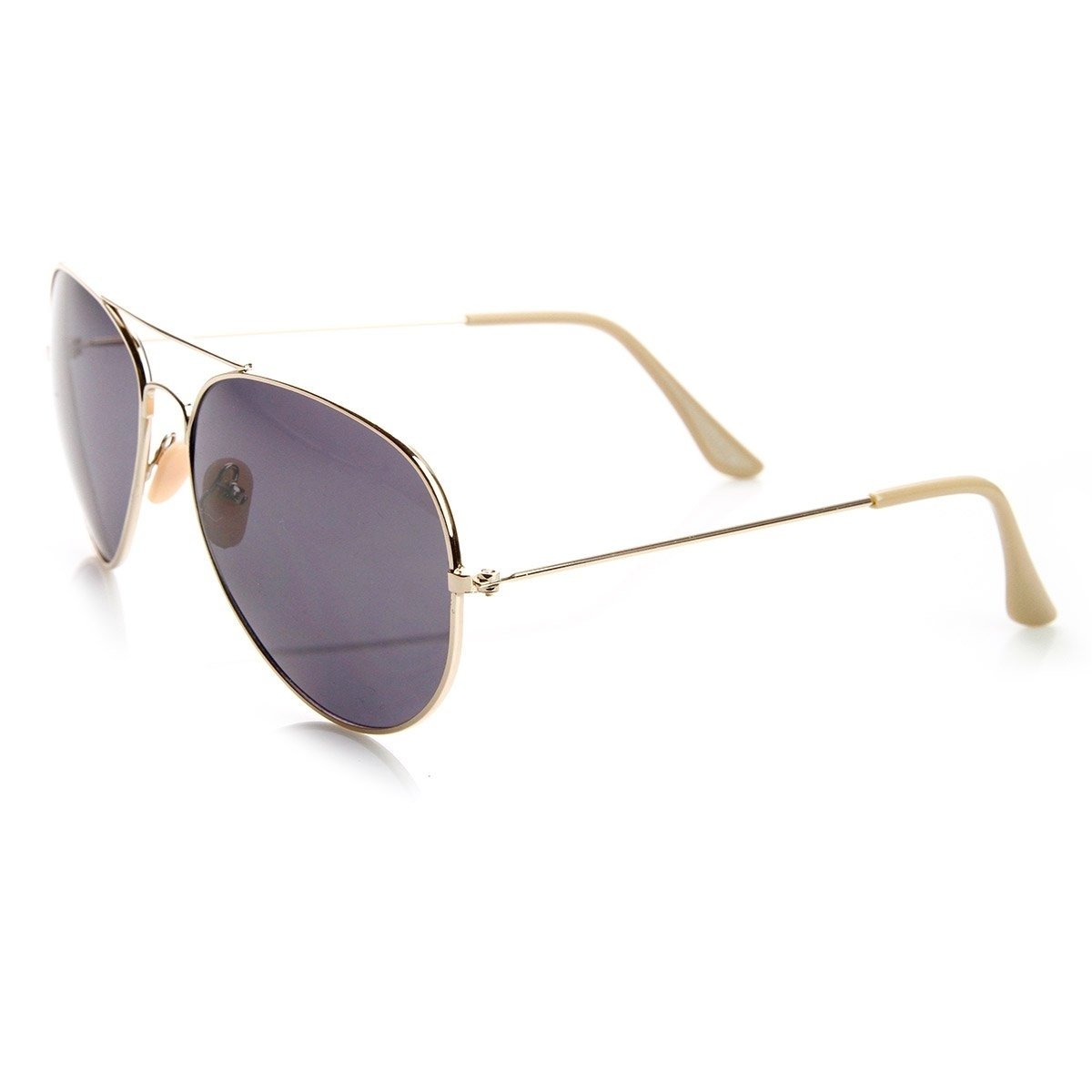Original Basic Casual Fashion Metal Aviator Sunglasses - 56mm Lens - Gold Brown