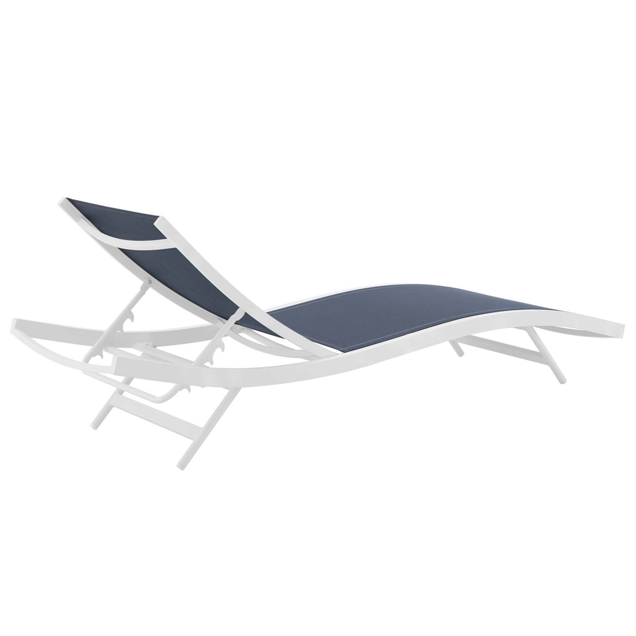 Glimpse Outdoor Patio Mesh Chaise Lounge Chair (3300-WHI-NAV)