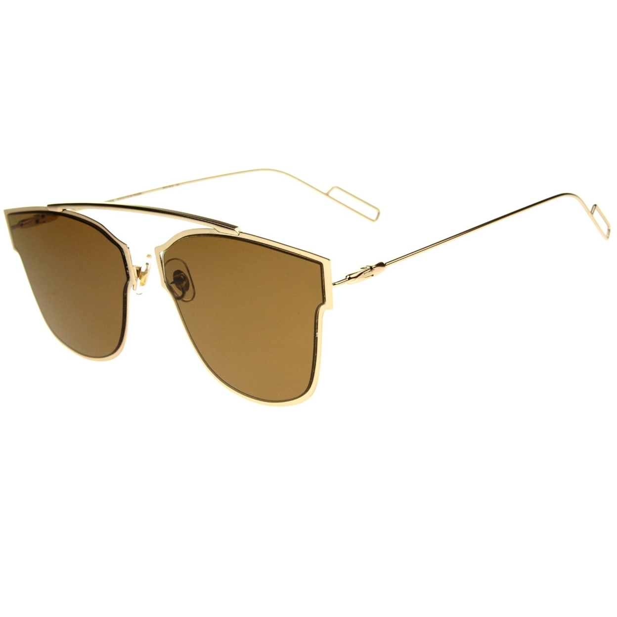 Modern Fashion Ultra Thin Open Metal Minimalist Pantos Aviator Sunglasses 55mm - Silver / Lavender