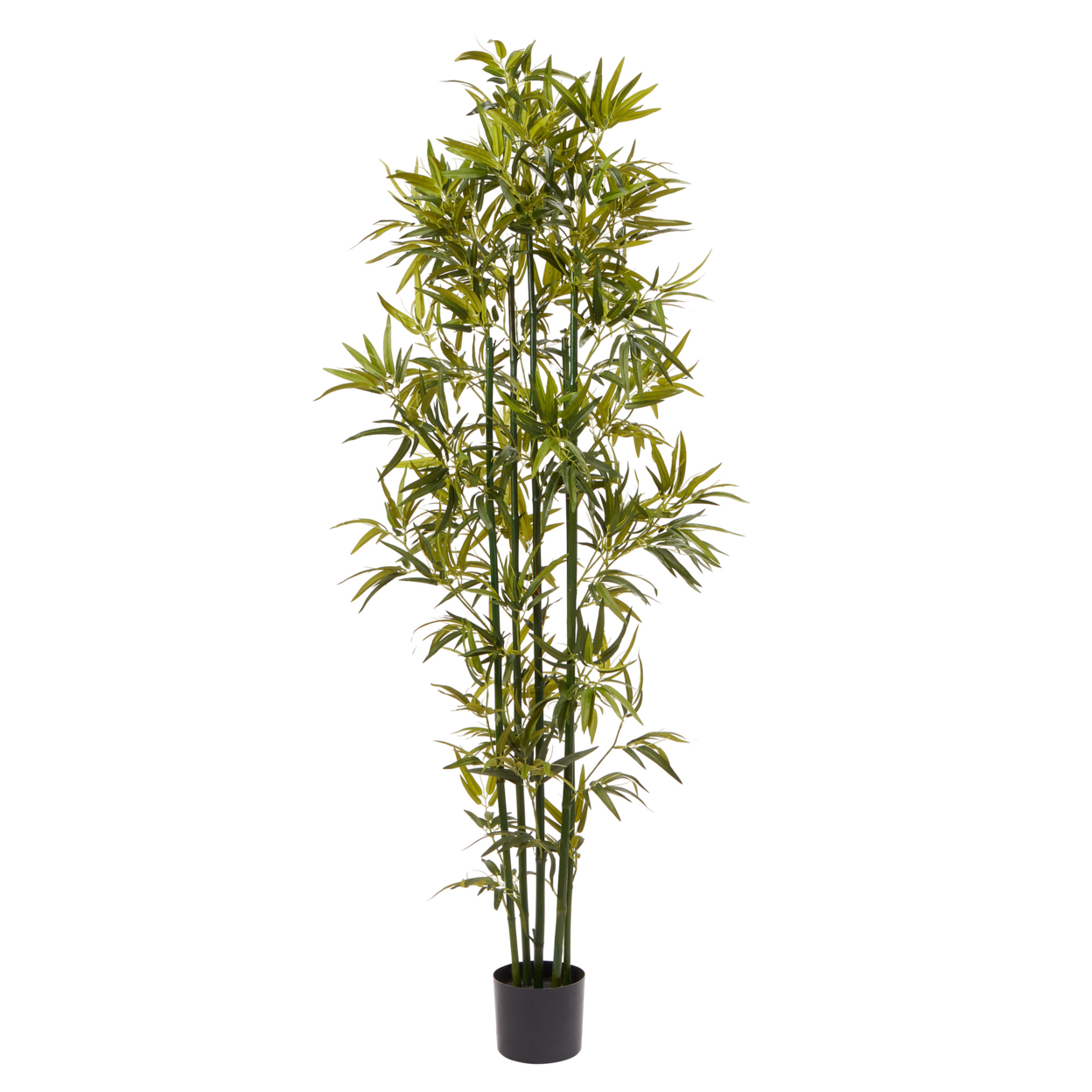 6 Ft. Artificial Bamboo Tall Faux Potted Indoor Floor Plant For Home Large And Lifelike By Pure Garden (Green Trunk)