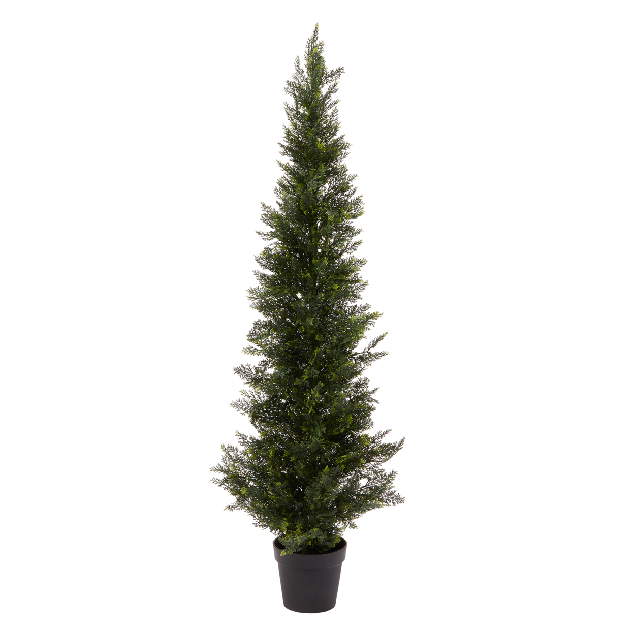 5-Foot-Tall Artificial Cedar Topiary Trees- Potted Indoor Or Outdoor UV Protection Plastic Tree In Pot