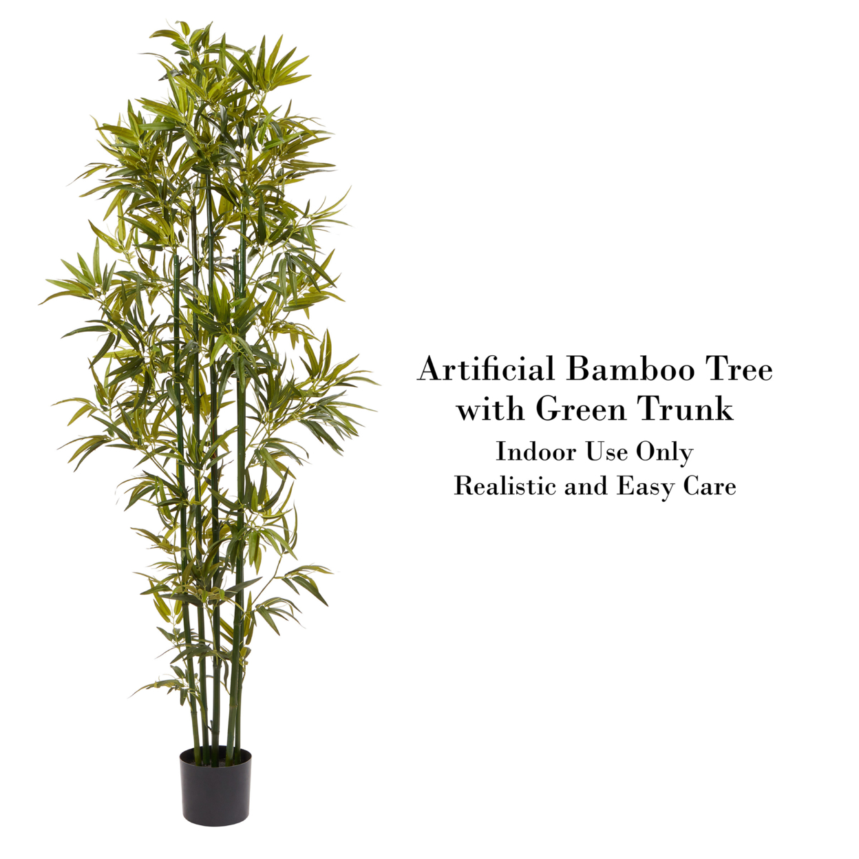 6 Ft. Artificial Bamboo Tall Faux Potted Indoor Floor Plant For Home Large And Lifelike By Pure Garden (Green Trunk)