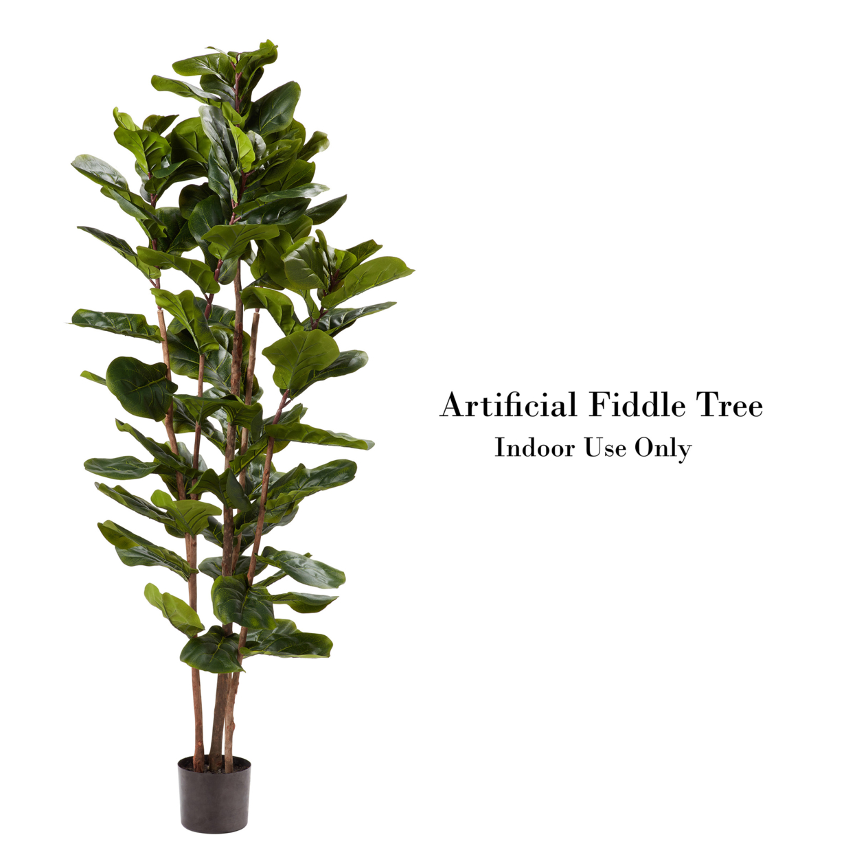 Artificial Indoor 72-Inch Faux Fiddle Leaf Fig Tree In Pot