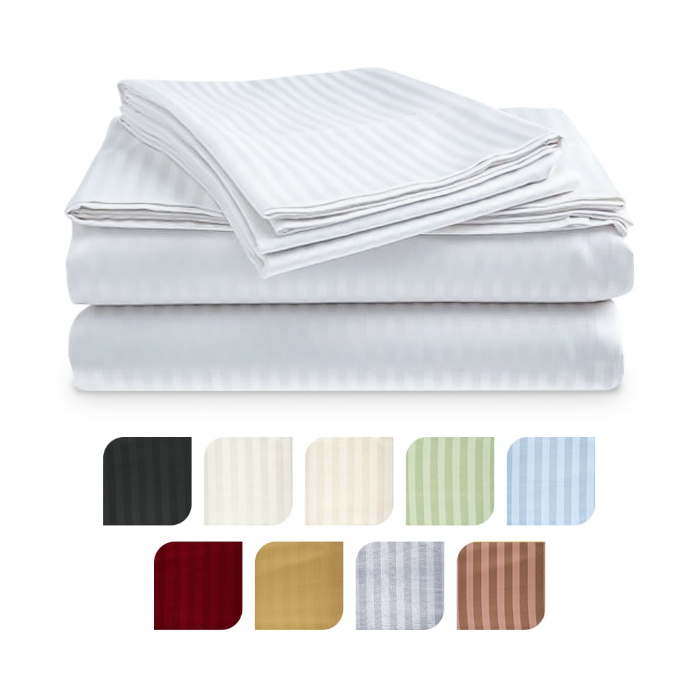 4 Piece Set: Ultra Soft 1800 Series Bamboo-Blend Bedsheets In 9 Colors - Full, Burgundy