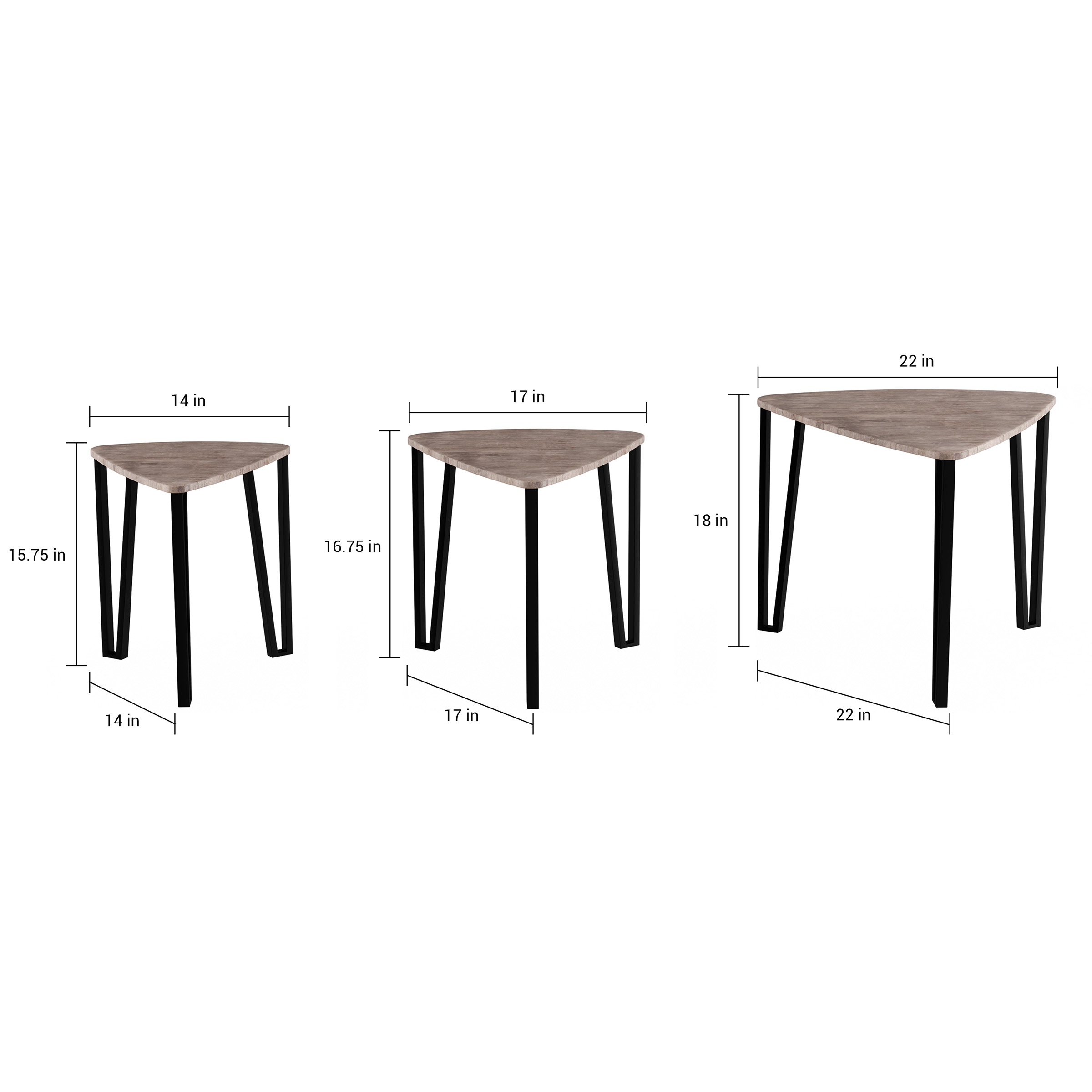 Nesting Tables-Set Of 3, Modern Woodgrain Look For Living Room Coffee Tables Or End Tables Contemporary Accent Decor Home Furniture
