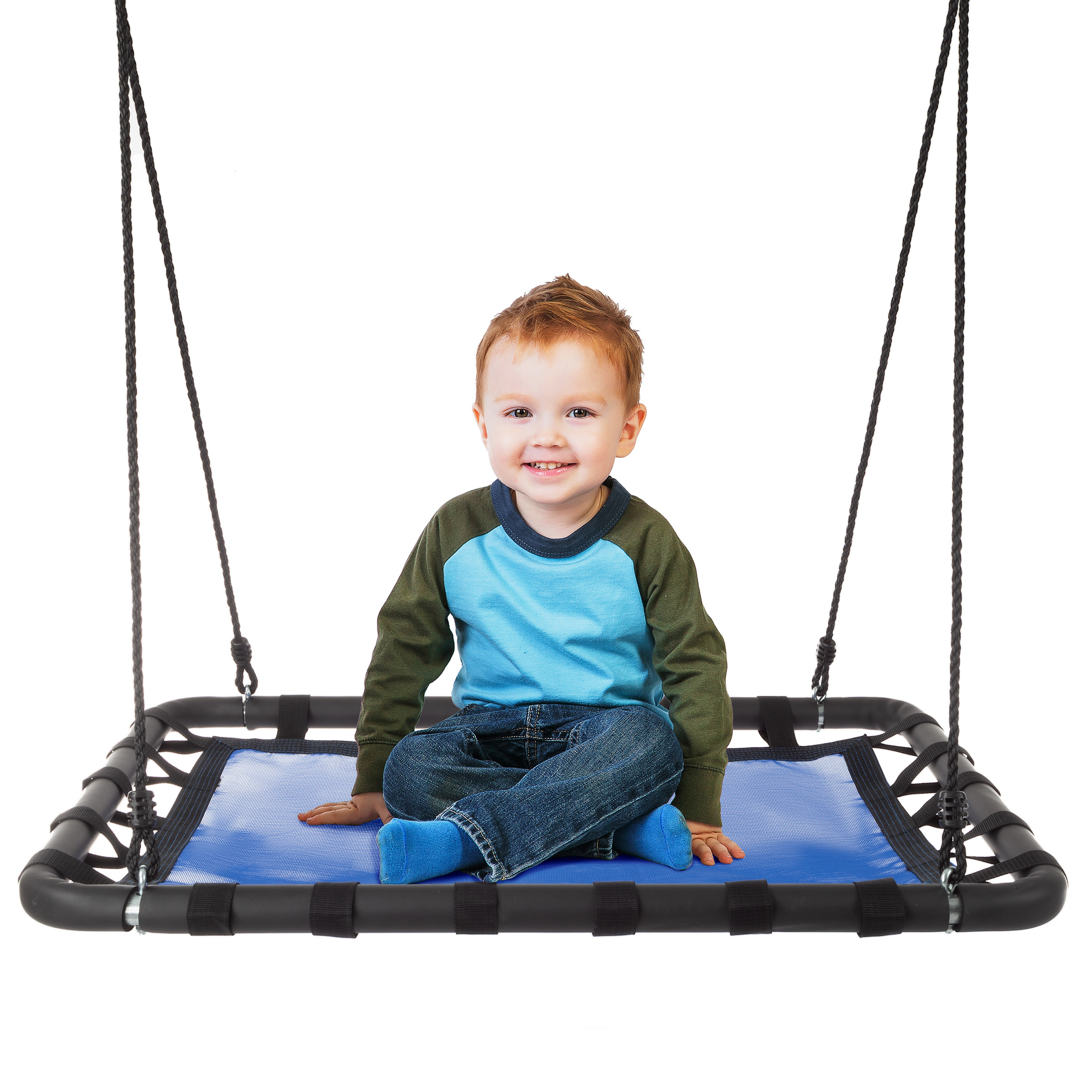 Large Platform Swing Hanging Outdoor Tree Or Playground Equipment Rectangle Bench Swing Adjustable Rope 220 Capacity