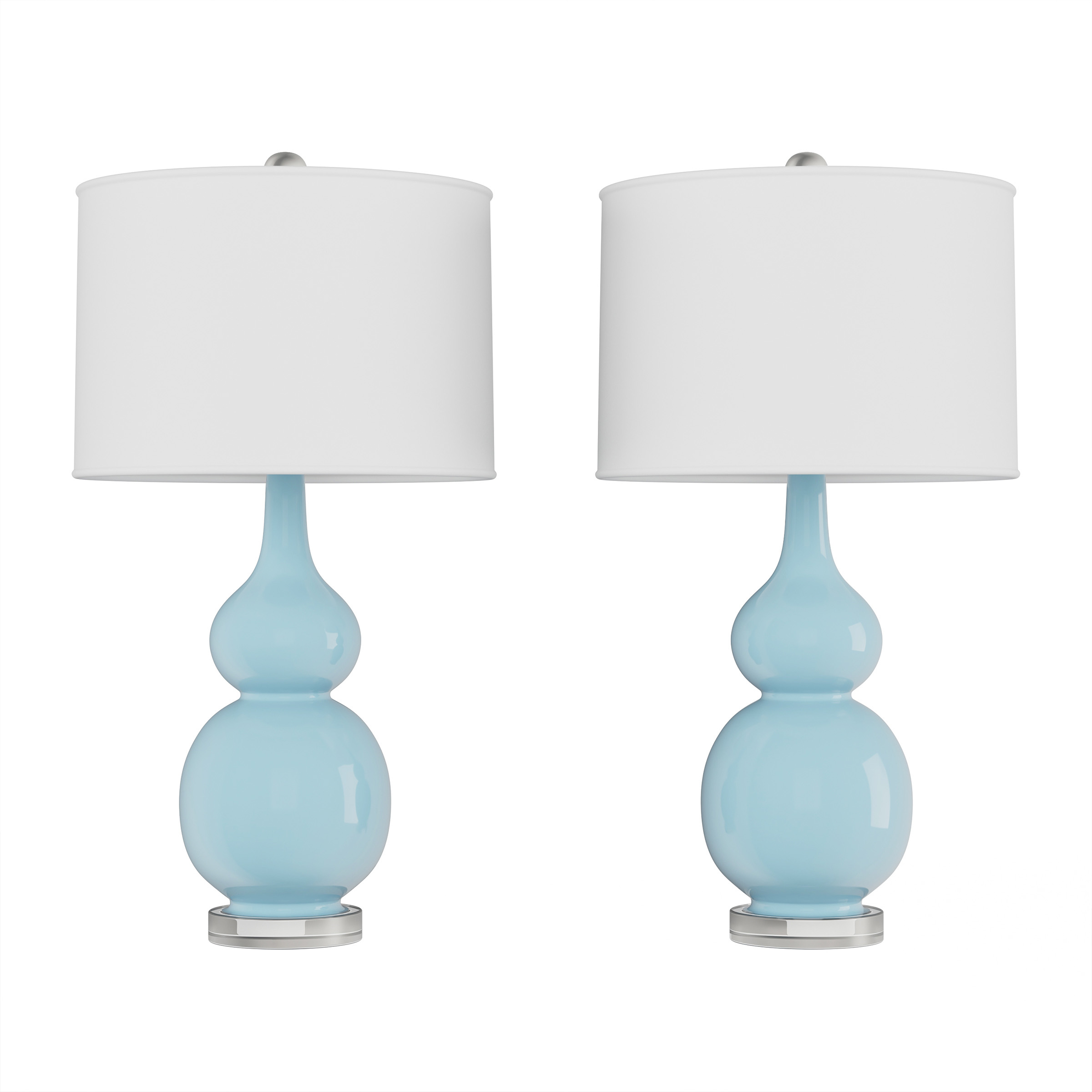 Table Lamps â Set Of 2 Ceramic Double Gourd Vintage Style For Bedroom, Living Room Or Office Baby Blue