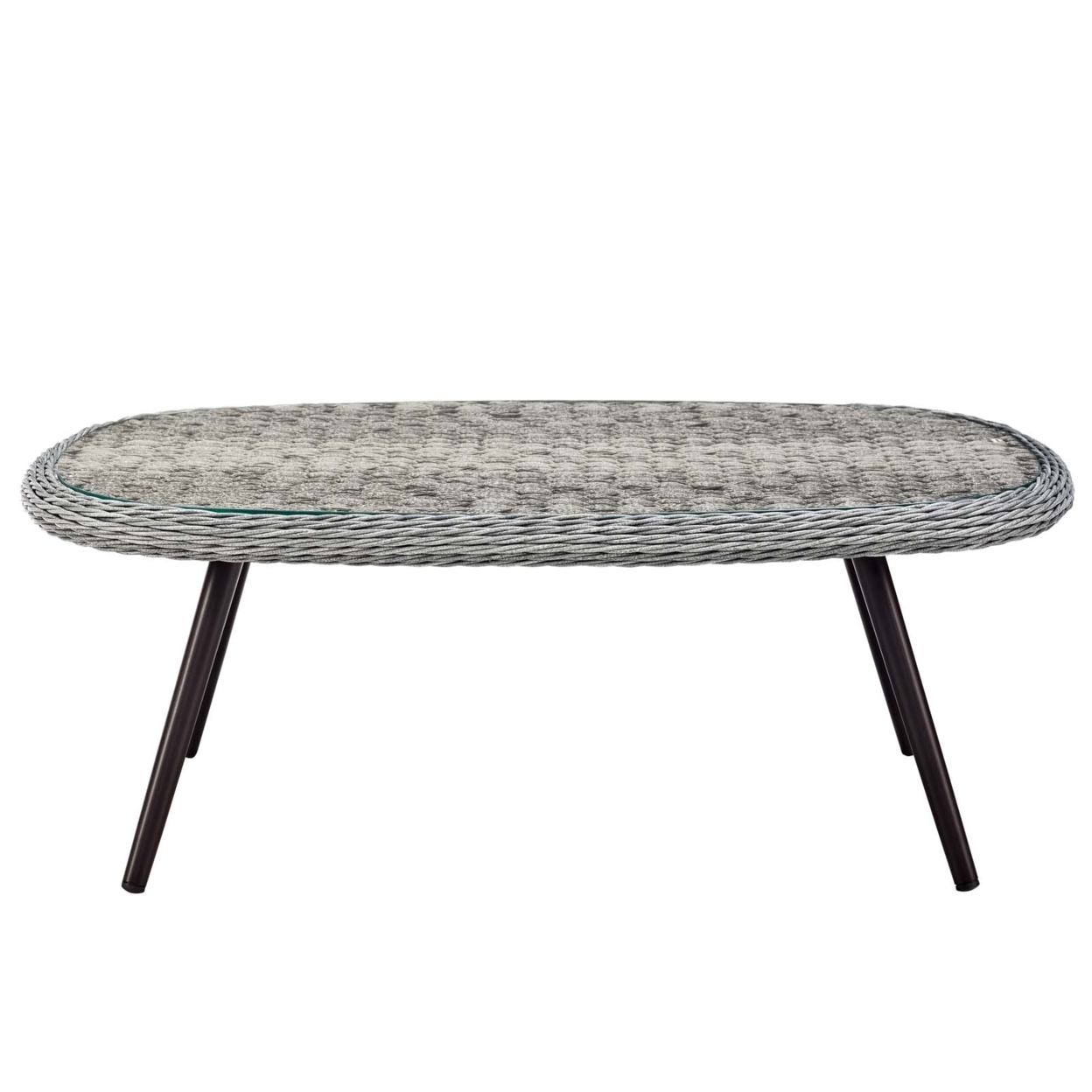 Endeavor Outdoor Patio Wicker Rattan Coffee Table (3026-GRY)