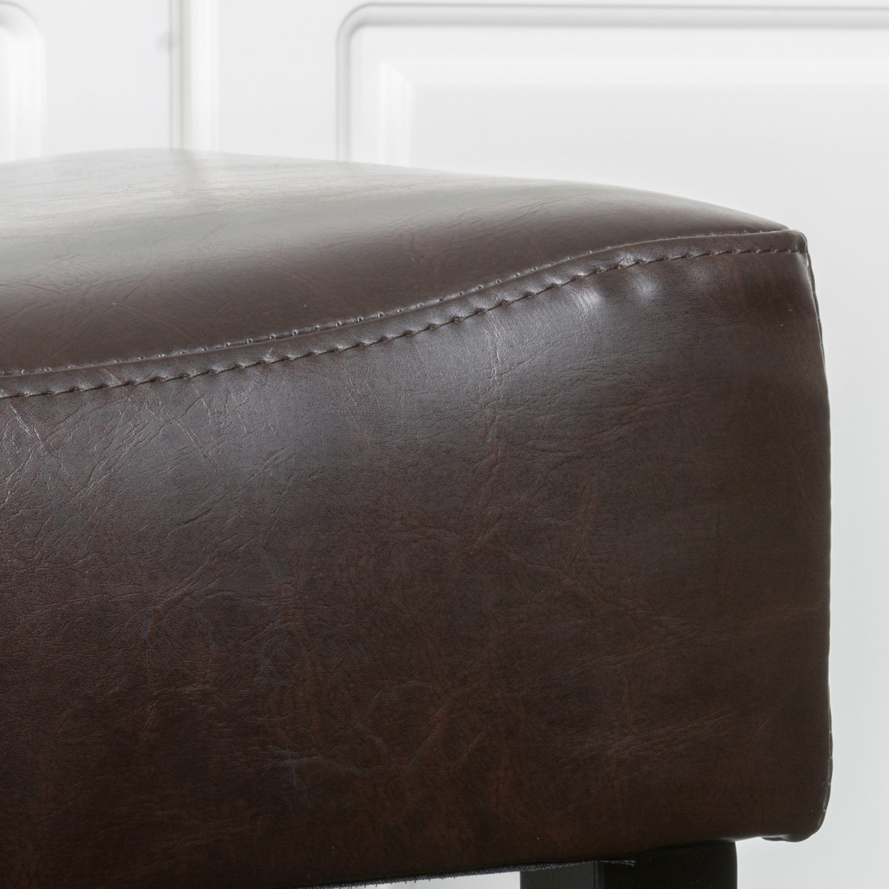 Adler 26-Inch Brown Leather Backless Counter Stool (Set Of 2)