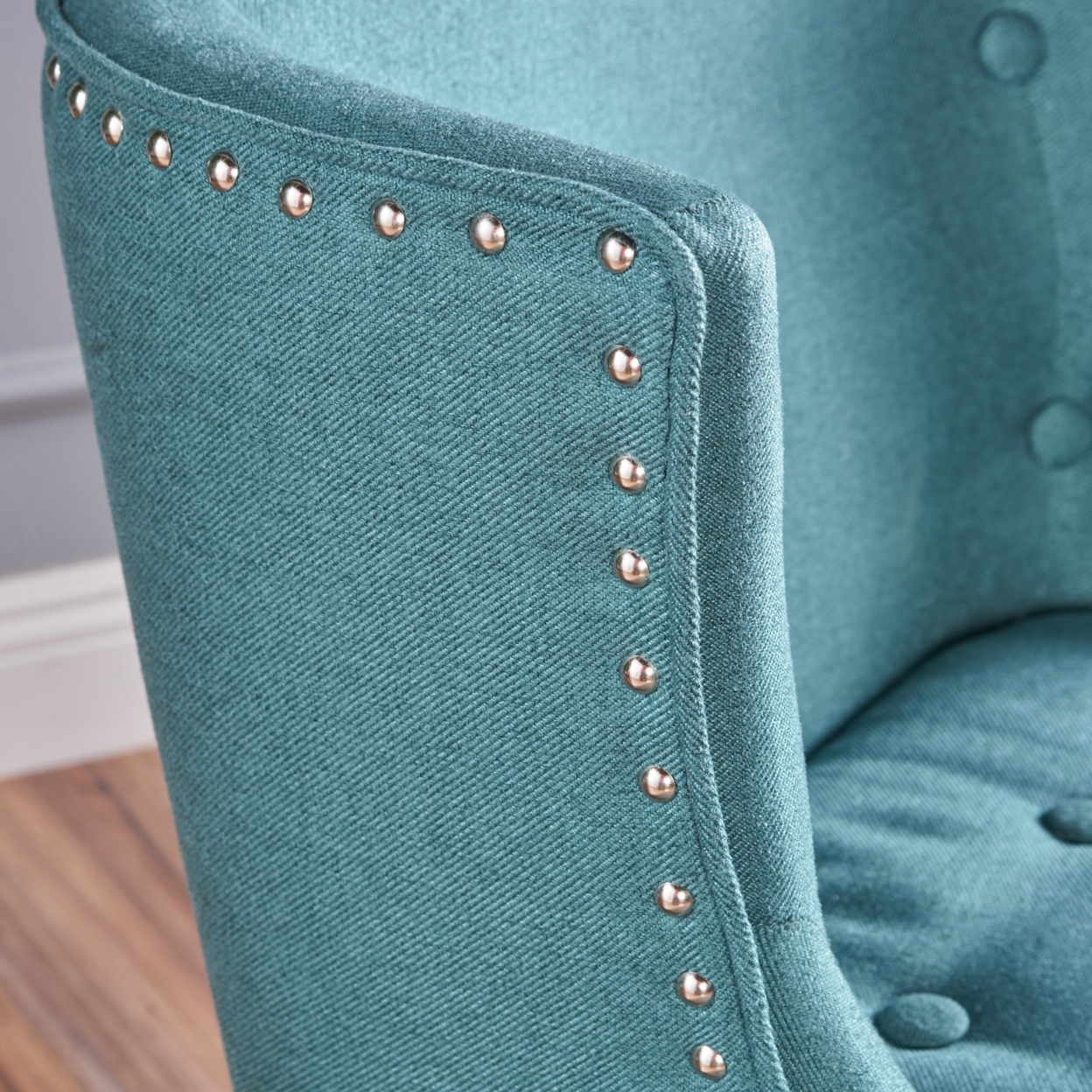Aria Fabric Occasional Wing Back Chair - Dark Teal