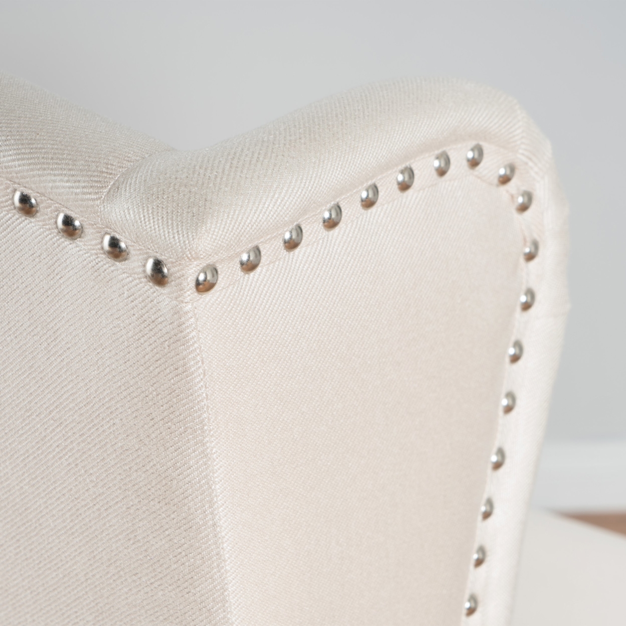 Asheville Modern Fabric Wingback Chair - Light Gray