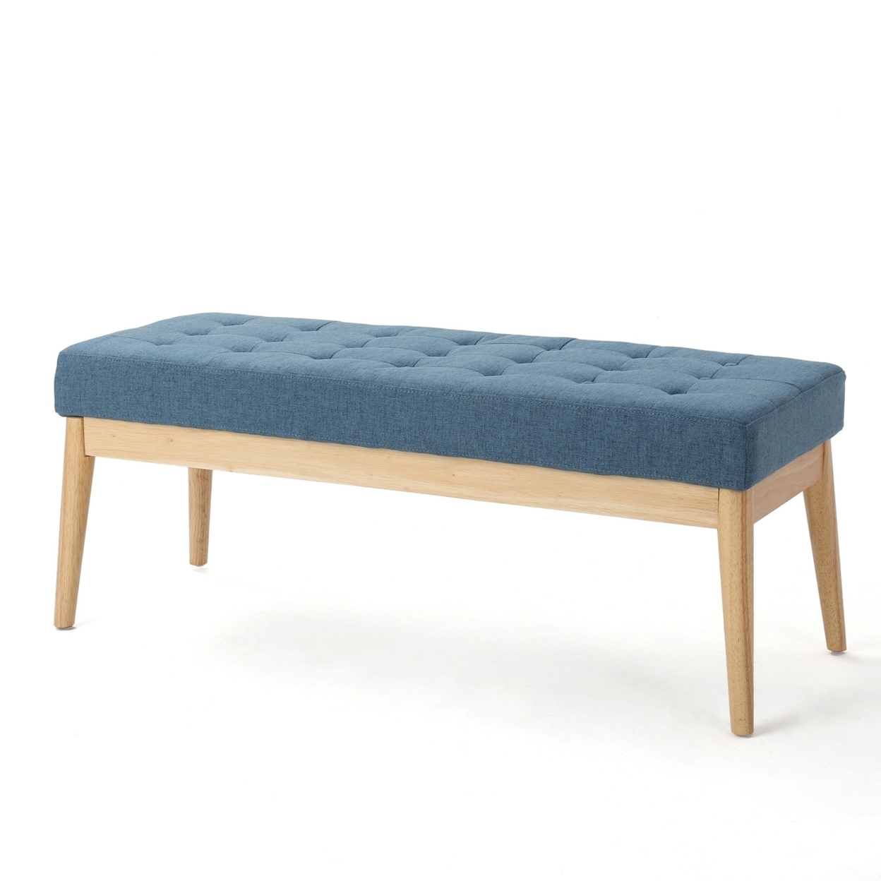 Anglo Modern Mid-Century Fabric Bench - Air Force Blue