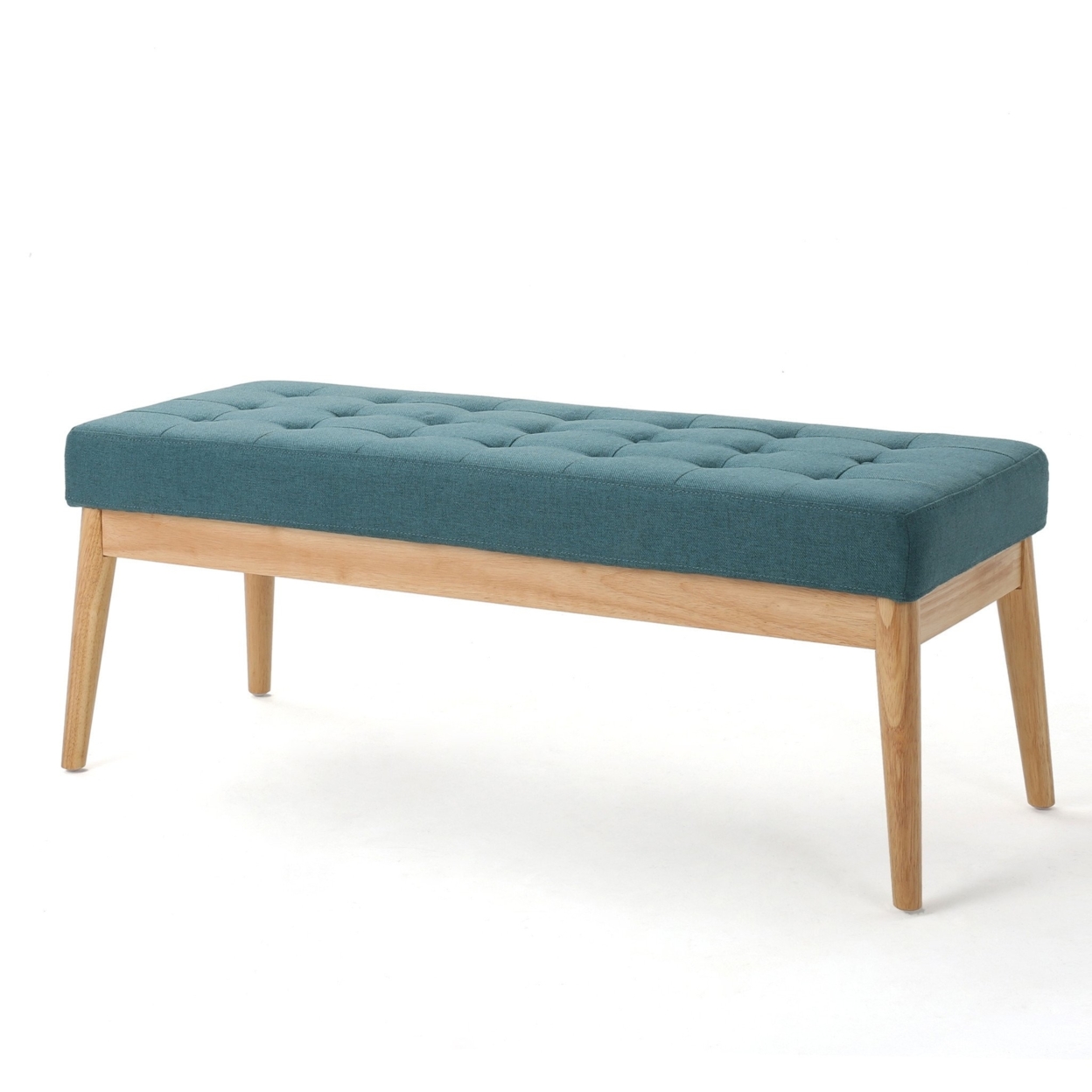 Anglo Modern Mid-Century Fabric Bench - Dark Teal