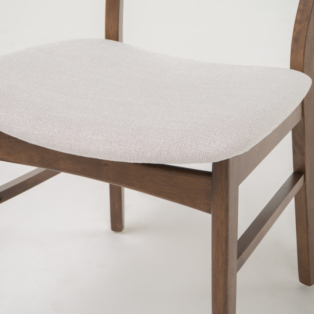 Augusta Light Beige Fabric/ Walnut Finish Dining Chair (Set Of 2)