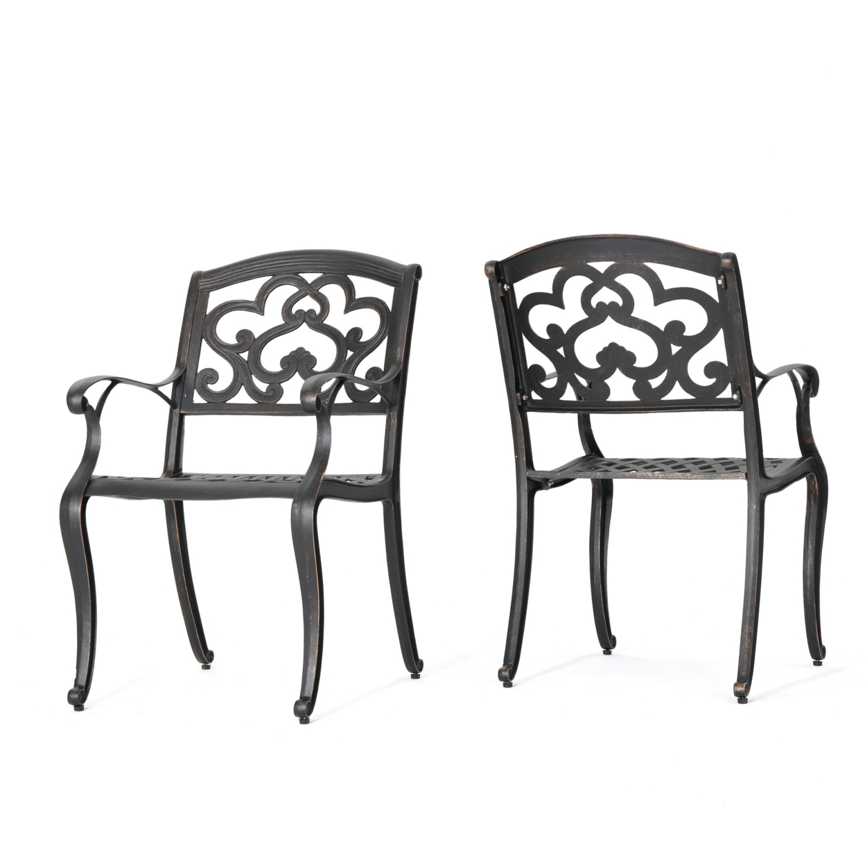 Augusta Outdoor Cast Aluminum Dining Chairs (Set Of 2)