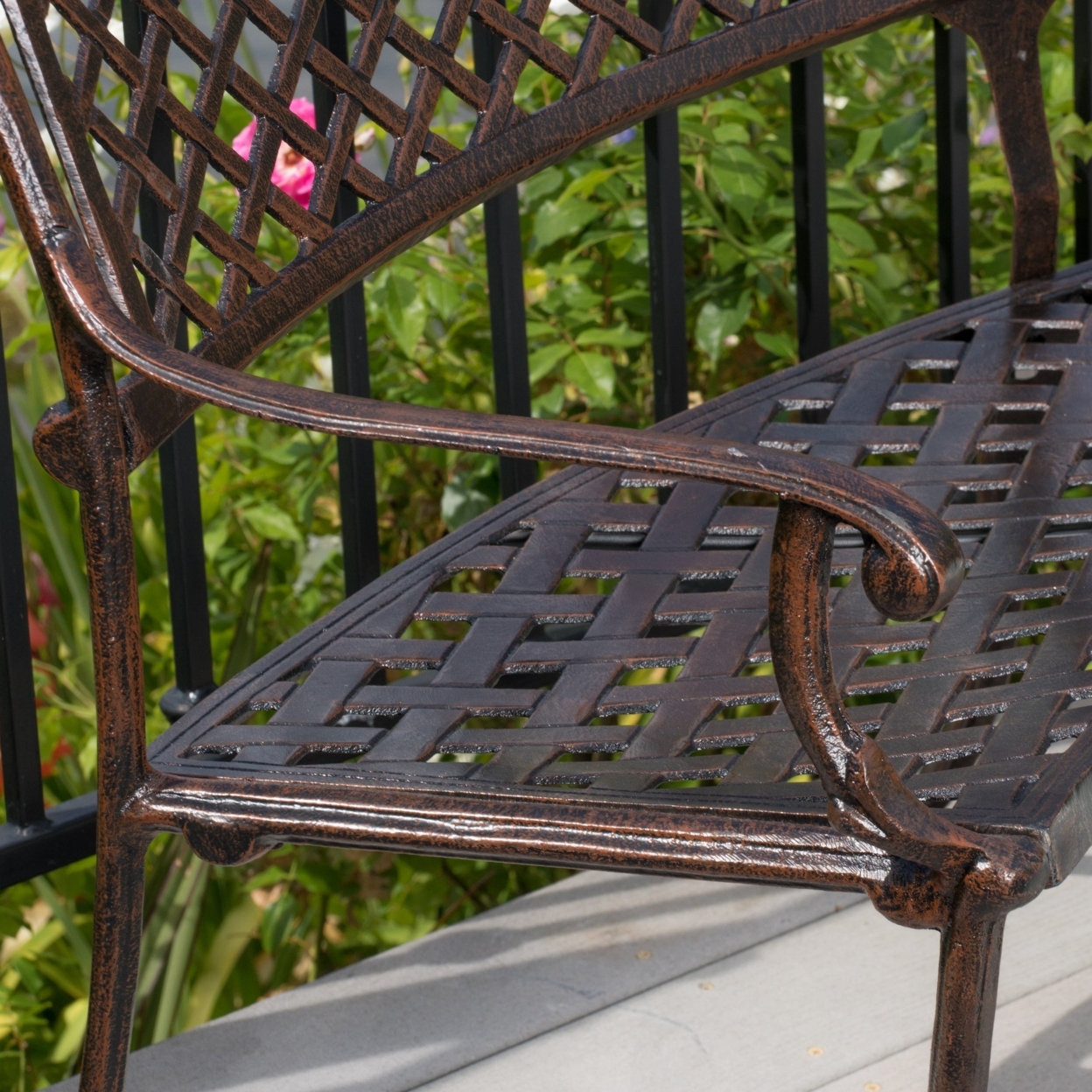 Bainbridge Outdoor Antique Copper Cast Aluminum Bench