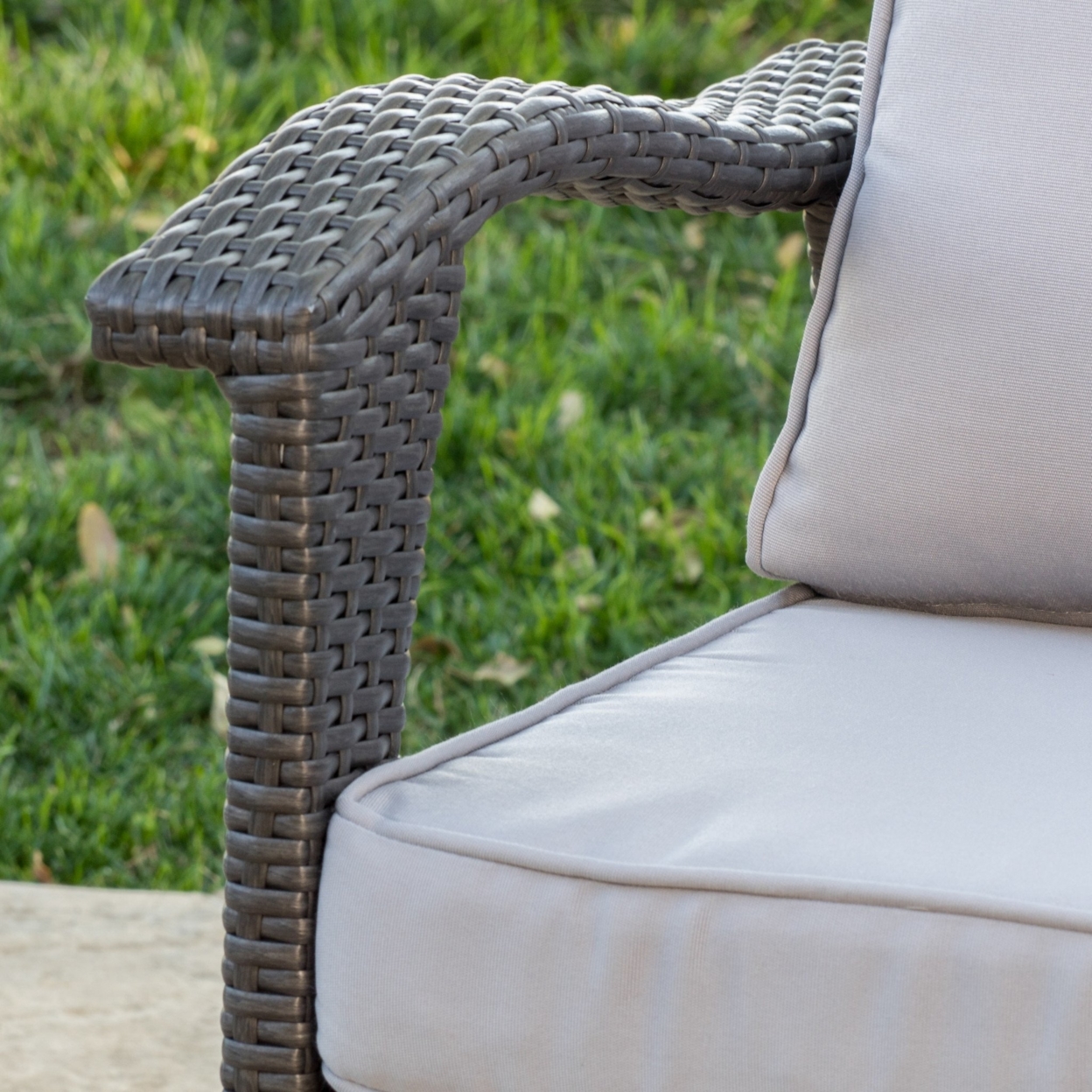 Bleecker Outdoor Grey Wicker Club Chair With Cushion (Set Of 2)