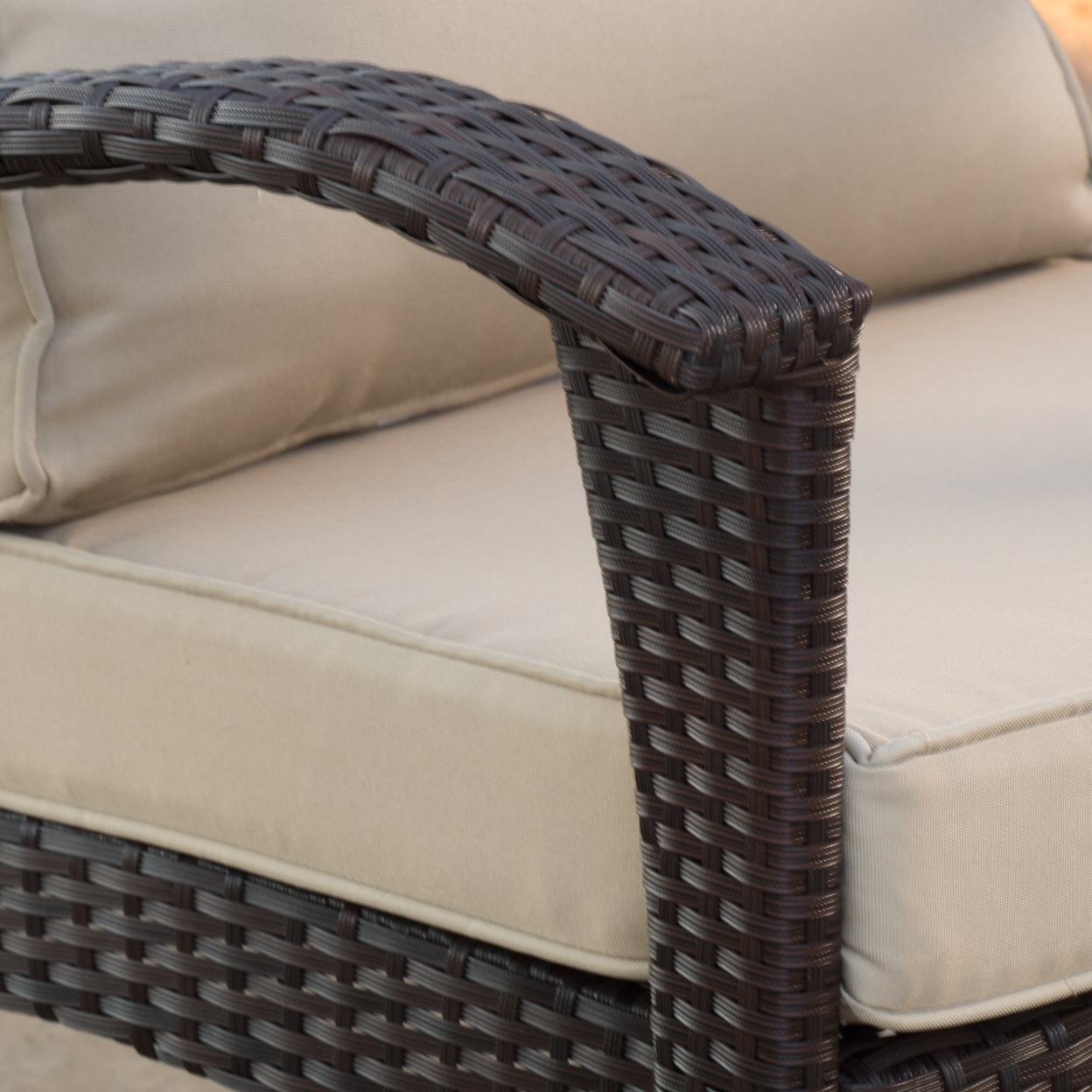 Bleecker Outdoor Brown Wicker Club Chair With Cushion (Set Of 2)