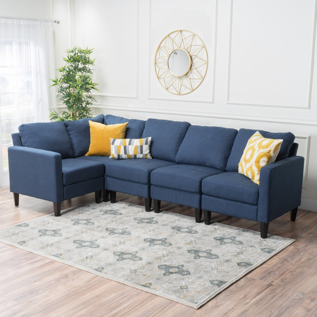 Carolina Fabric Sectional Couch - Light Gray