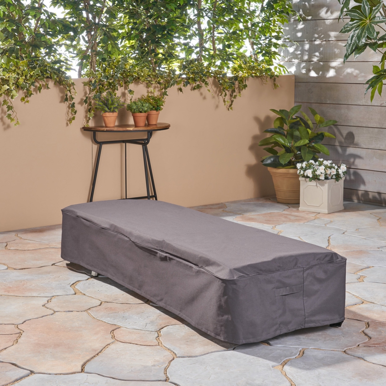 Charlene Outdoor Waterproof Chaise Lounge Cover, Gray