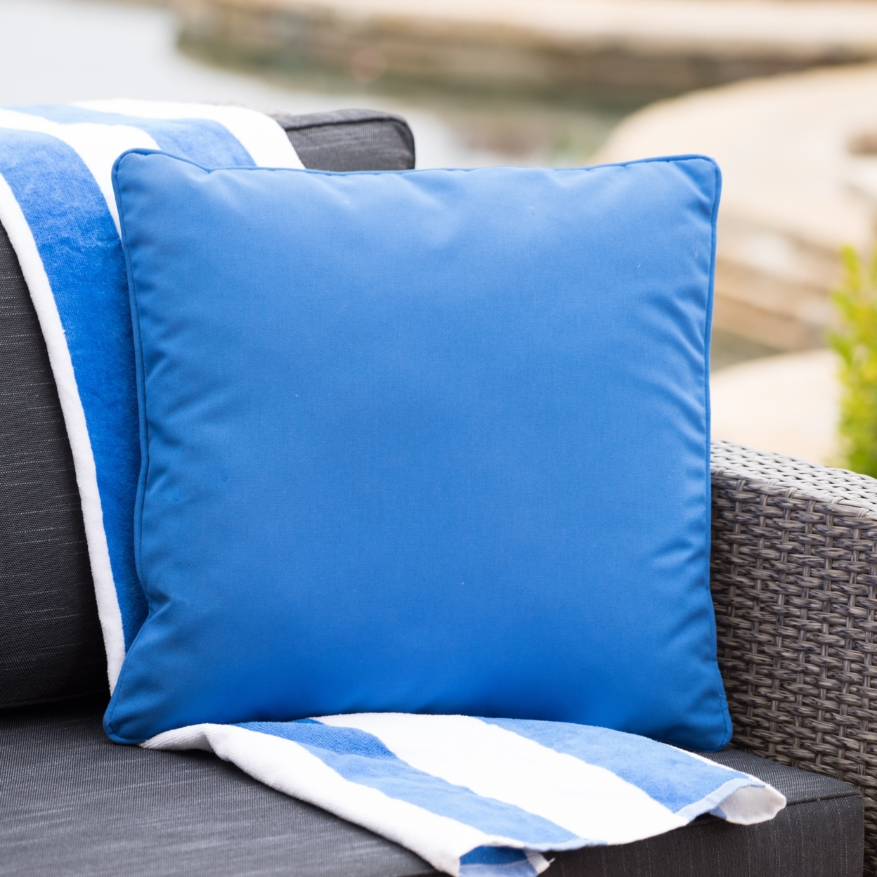 Corona Outdoor Patio Water Resistant Pillow - Blue, Qty Of 1