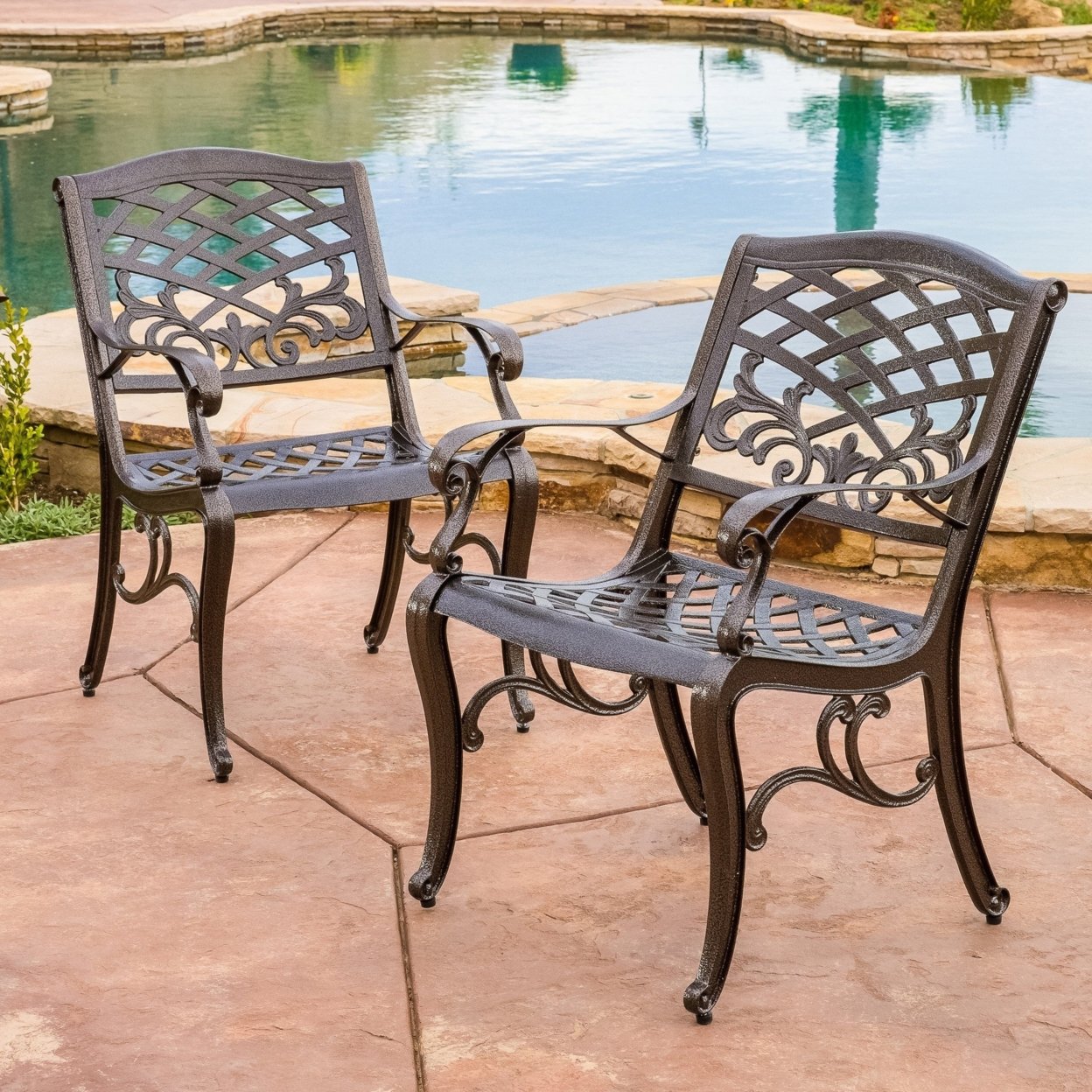 Covington Outdoor Cast Aluminum Dining Chair (Set Of 2)