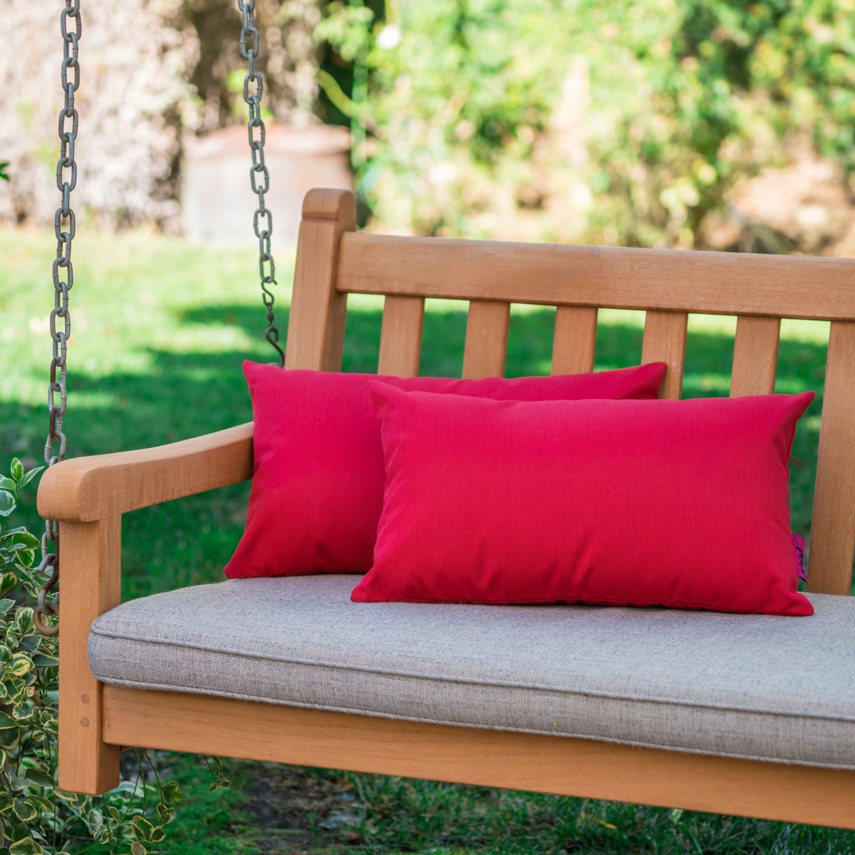 Coronado Outdoor Red Water Resistant Rectangular Throw Pillow - Gray, Single
