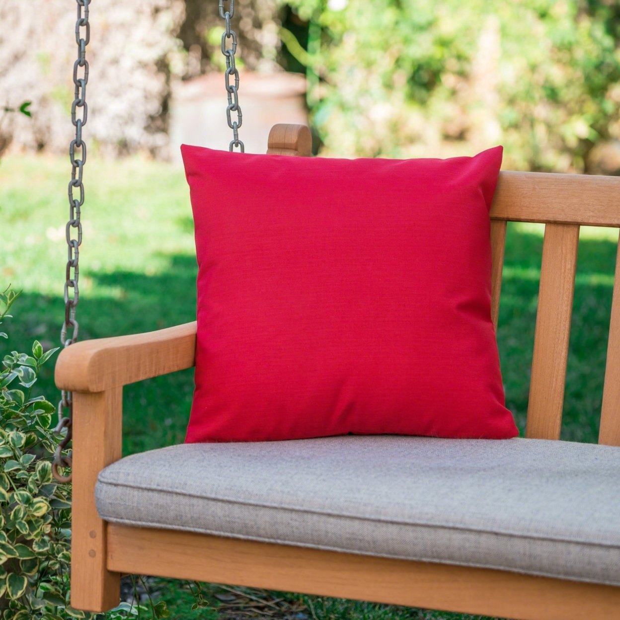 Coronado Outdoor Water Resistant Square Throw Pillow - Red, Set Of 2