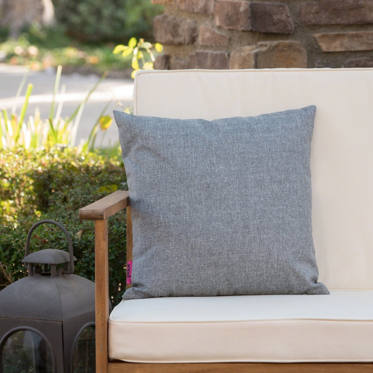 Coronado Outdoor Water Resistant Square Throw Pillow - Gray, Set Of 2