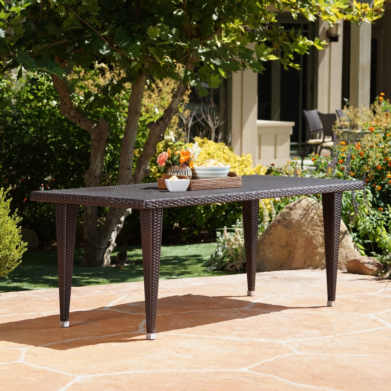 Durango Outdoor 75-inch Multibrown Wicker Rectangular Dining Table
