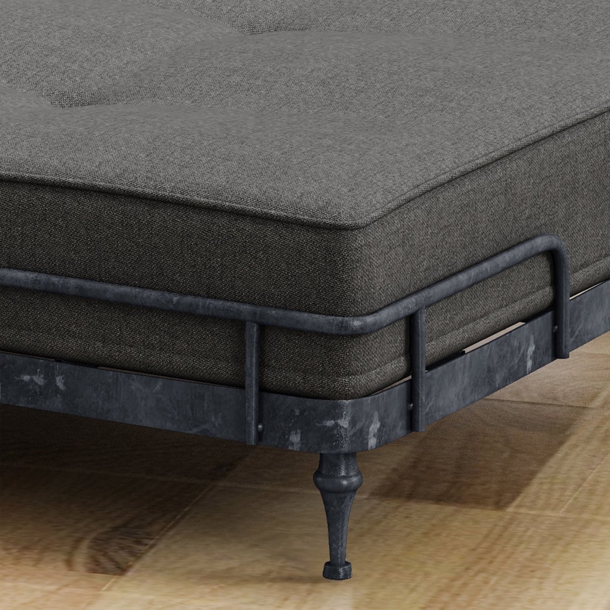 Elvis Industrial Pet Bed, Dark Gray And Brushed Gray - Navy Blue + Brushed Gold