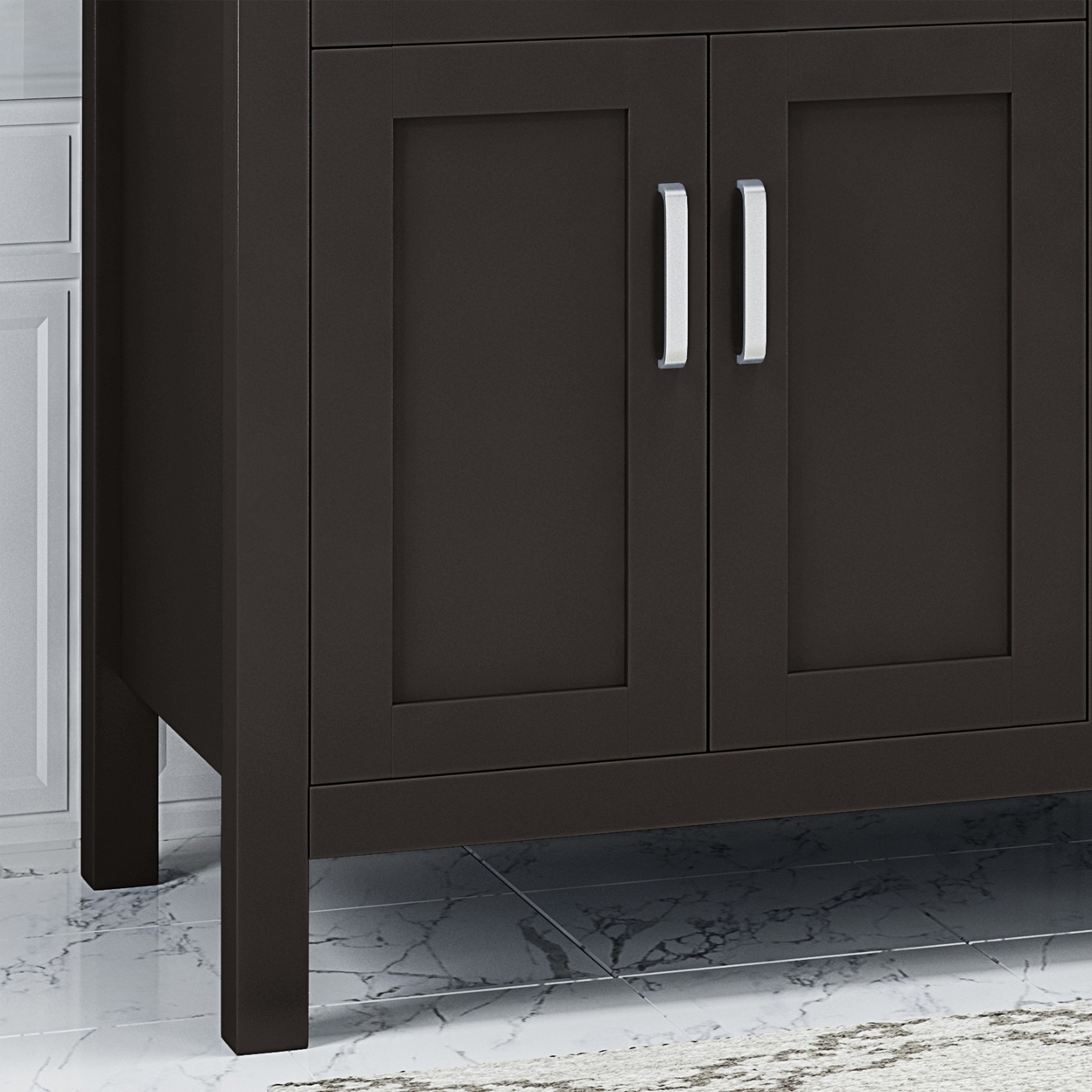 Greeley Contemporary 60 Wood Bathroom Vanity (Counter Top Not Included) - White