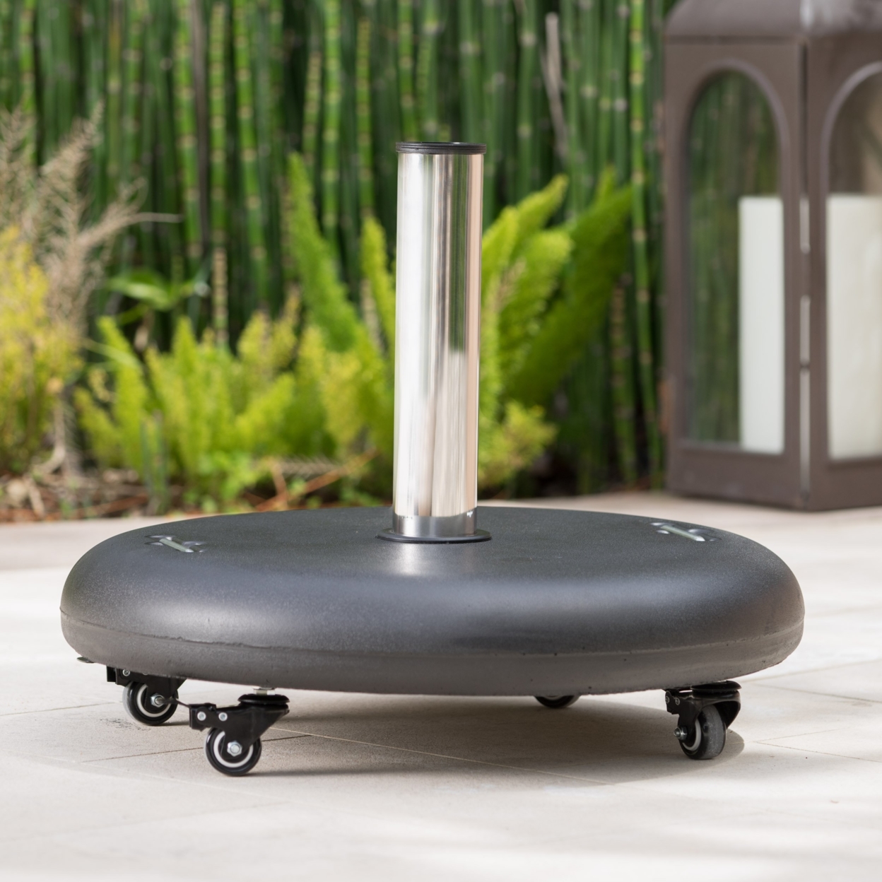 Hercules 88lbs Umbrella Base With Wheels & Stainless Steel Pole Handle