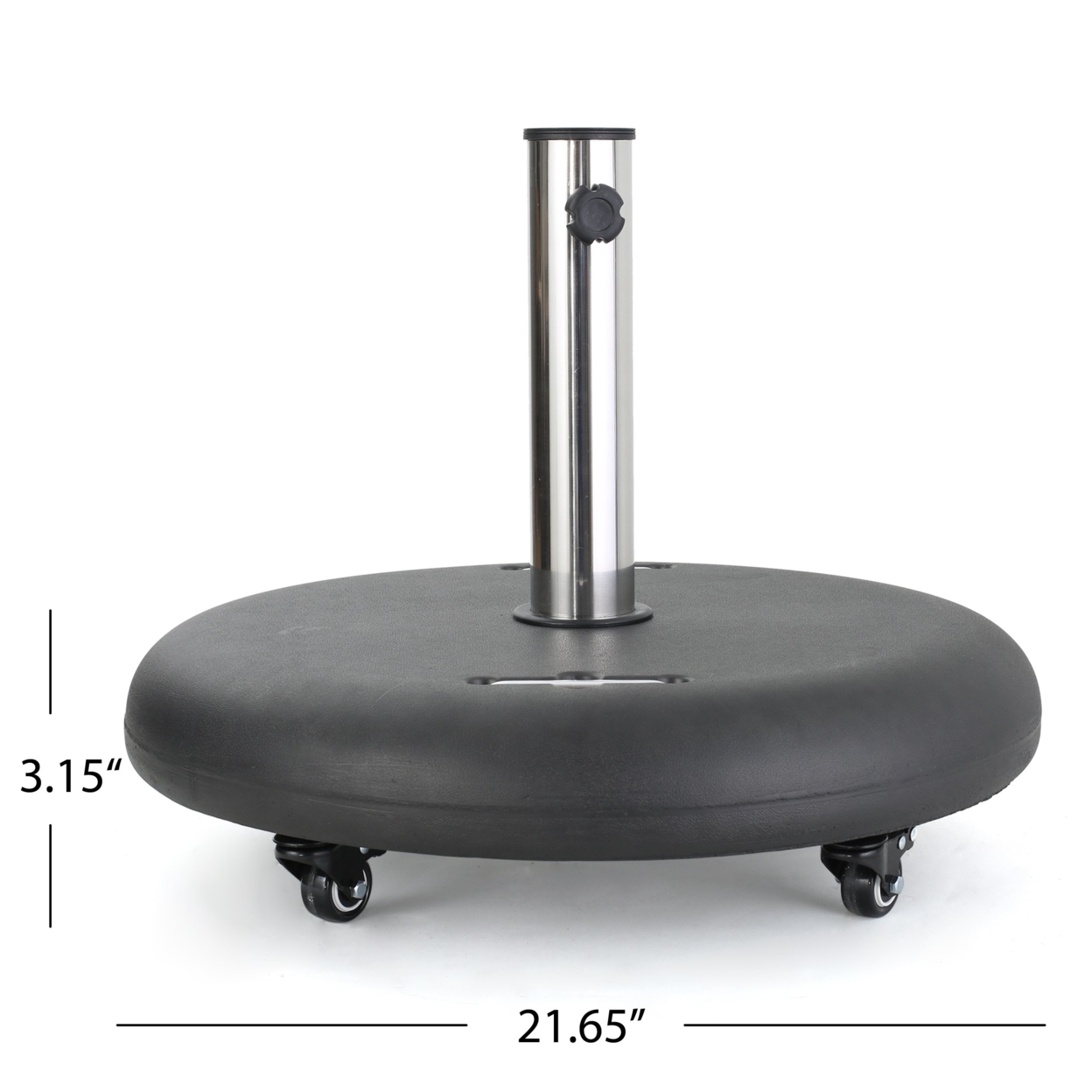 Hercules 88lbs Umbrella Base With Wheels & Stainless Steel Pole Handle