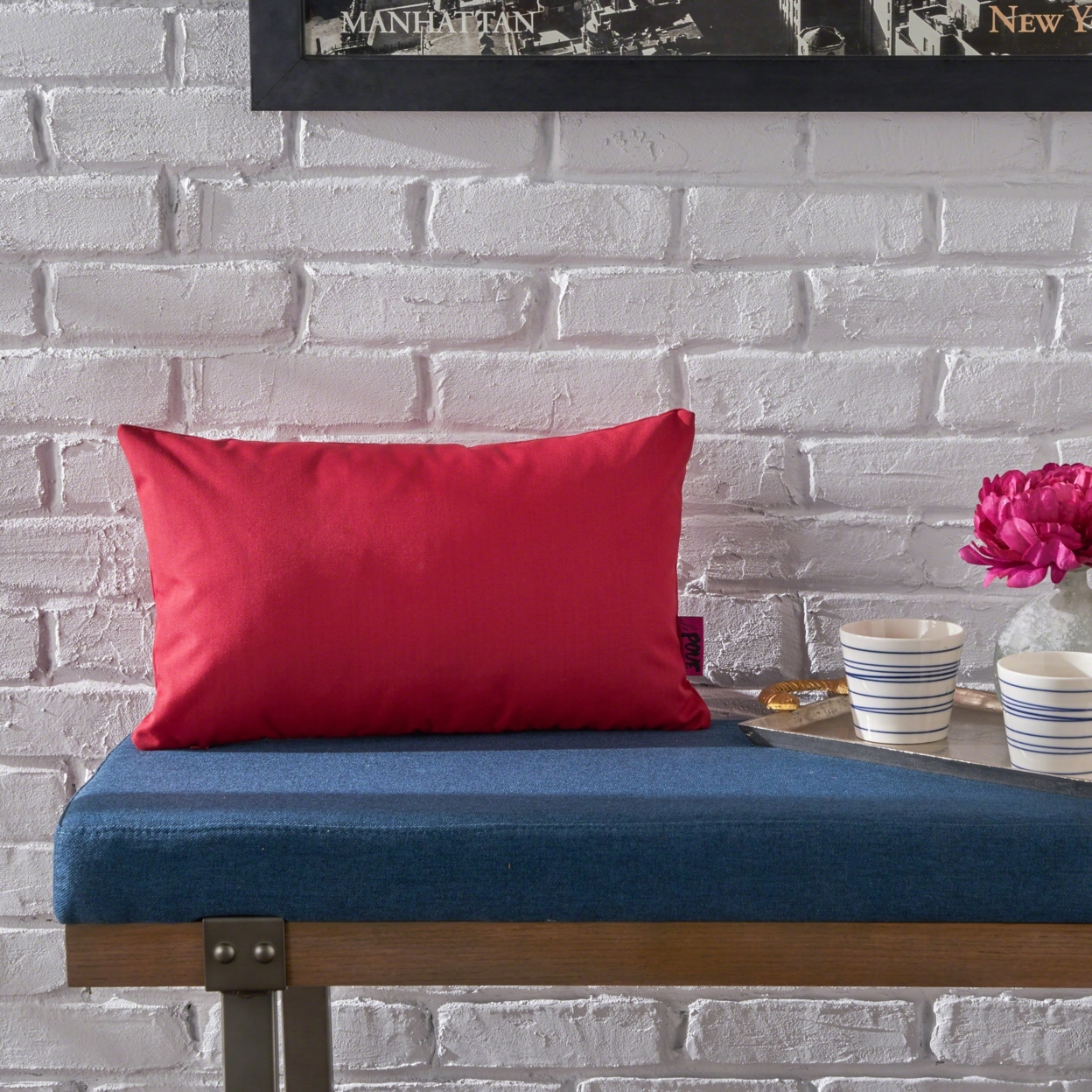 Kaffe Indoor Red Water Resistant Rectangular Throw Pillow - Gray, Set Of 2