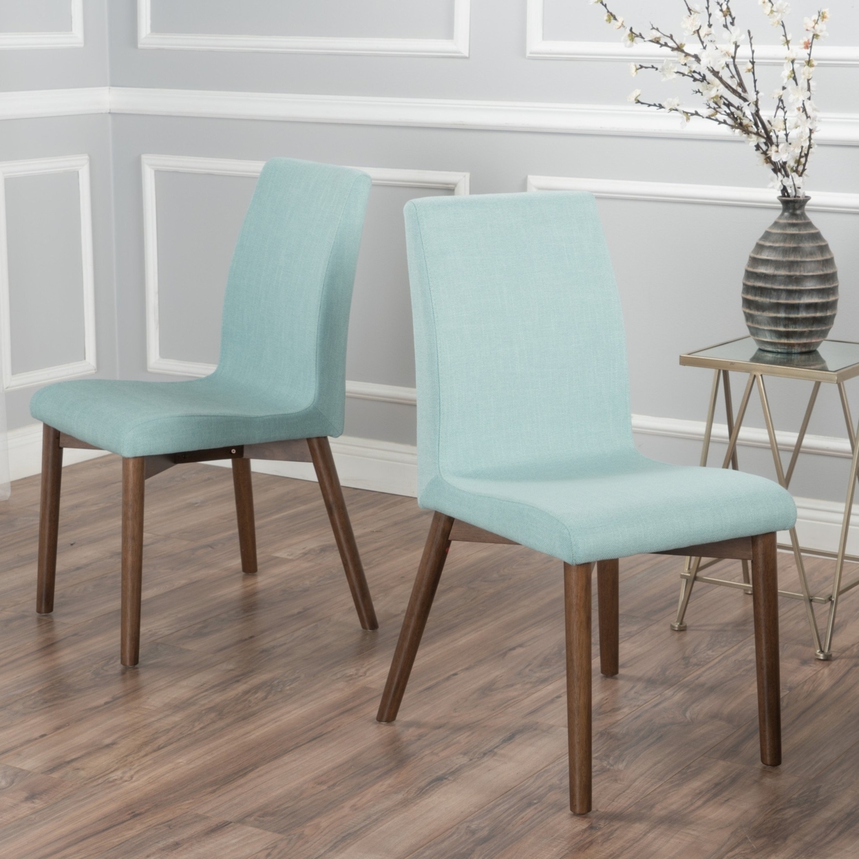 Katherine Upholstered Dining Chairs (set Of 2) - Beige, Oak