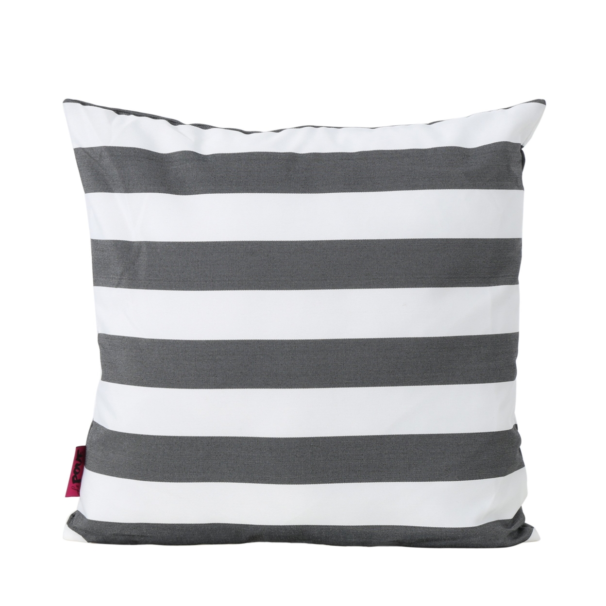 La Mesa Indoor Striped Water Resistant Square Throw Pillow - Brown/white, Set Of 2